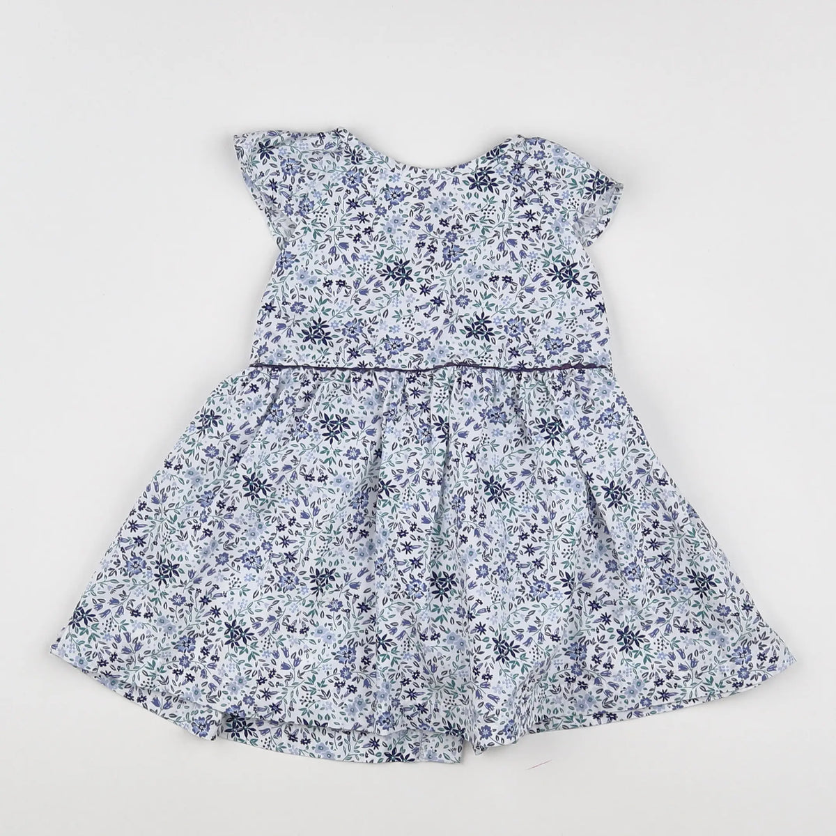 Vertbaudet - robe blanc, bleu - 12 mois
