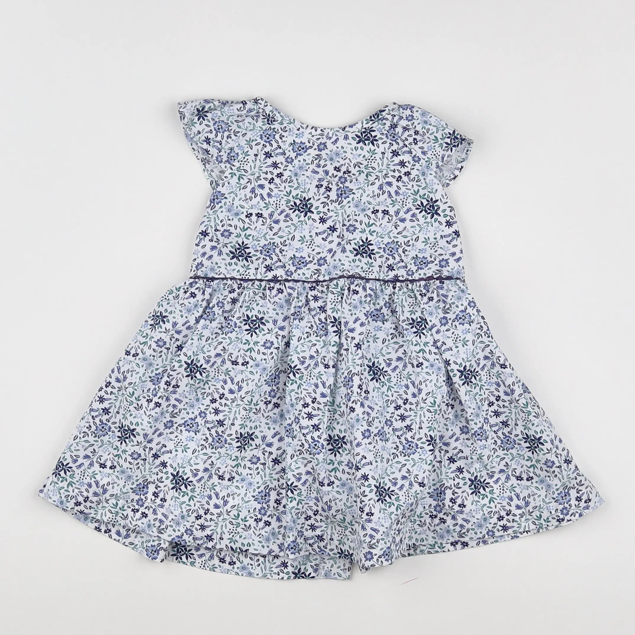 Vertbaudet - robe blanc, bleu - 12 mois