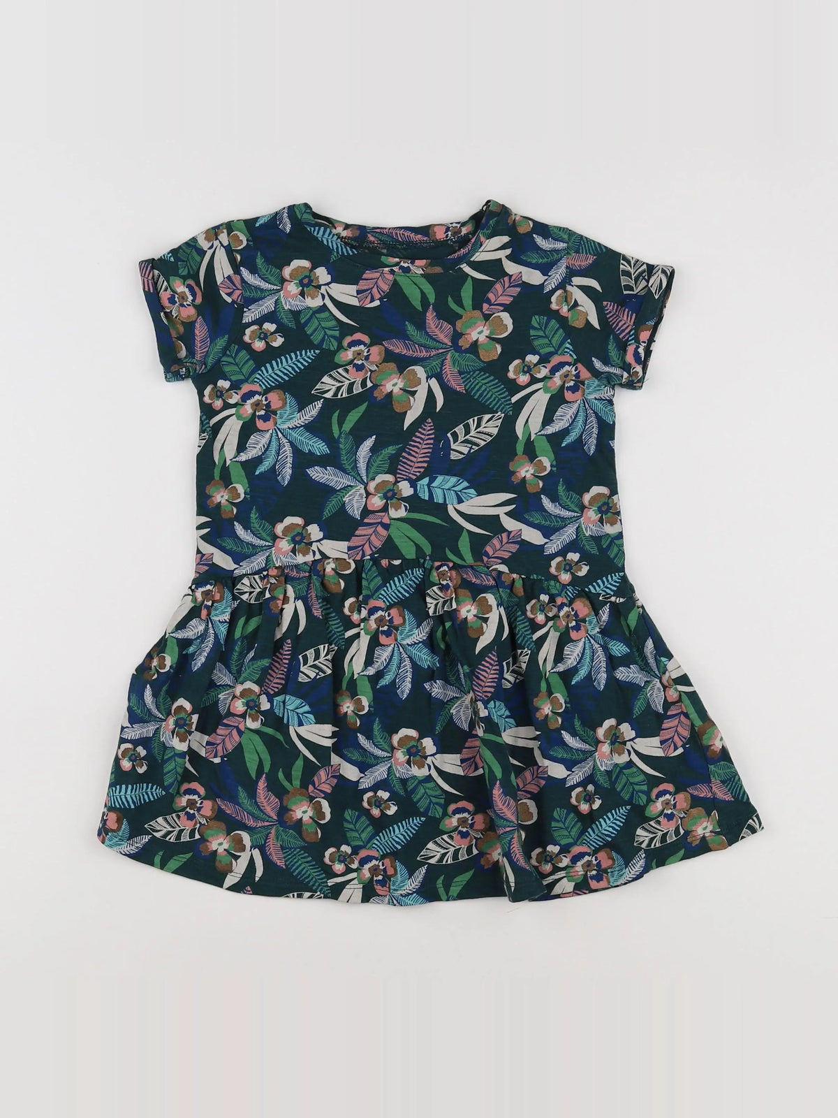 Vertbaudet - robe vert, multicolore - 4 ans