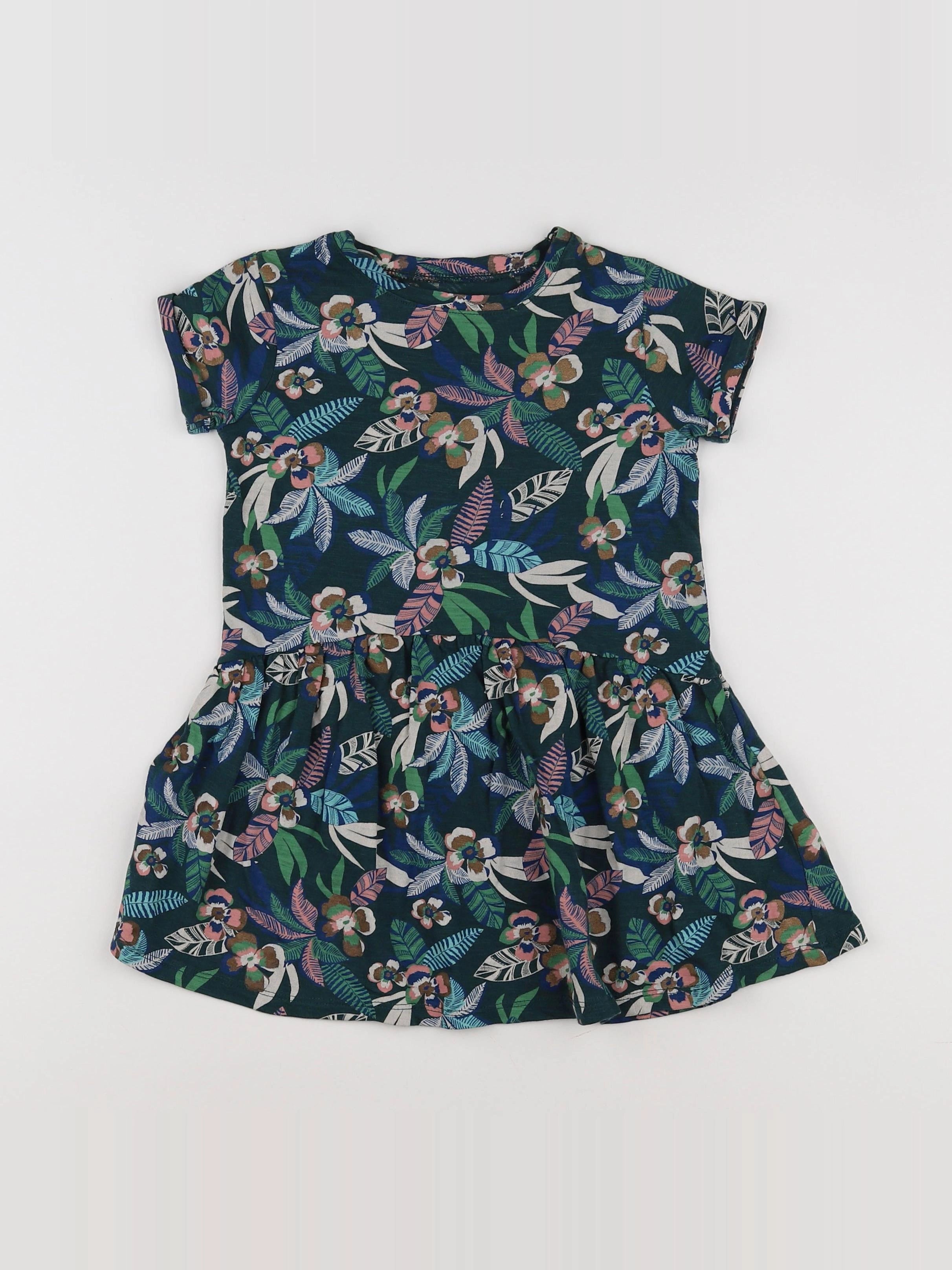 Vertbaudet - robe vert, multicolore - 4 ans