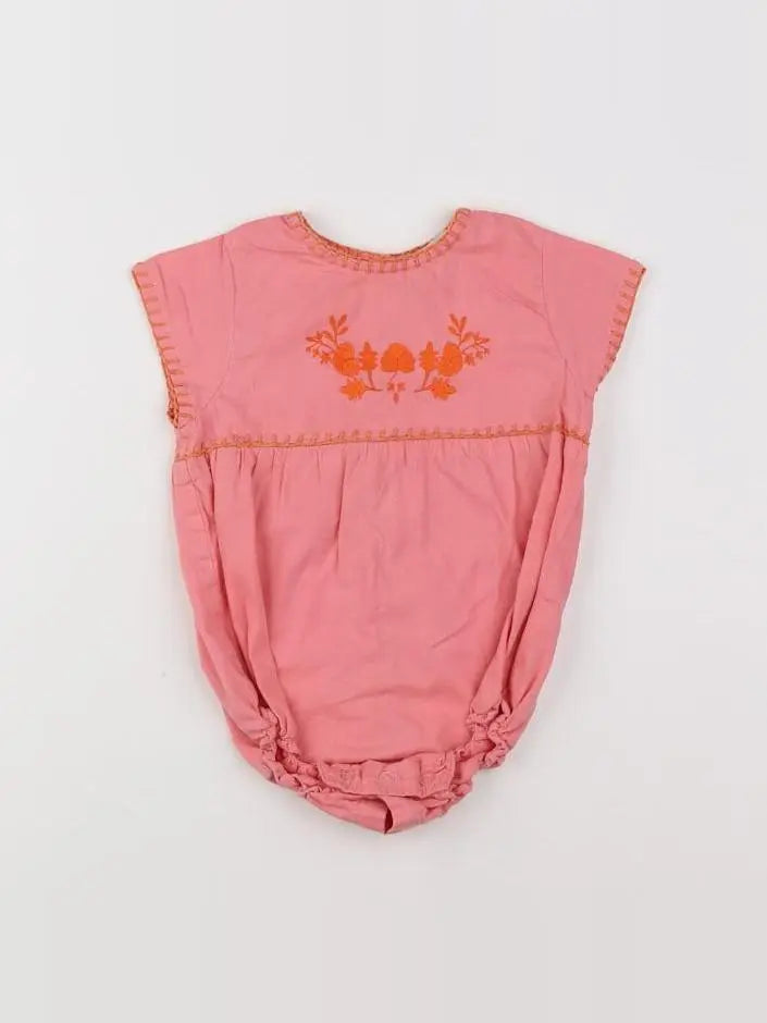 Bonnet à Pompon - combinaison rose - 12 mois