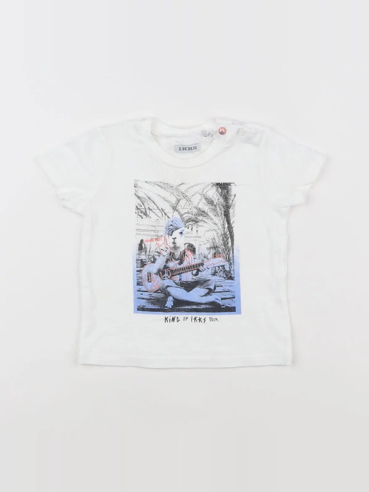 IKKS - tee-shirt blanc, bleu, noir - 6 mois