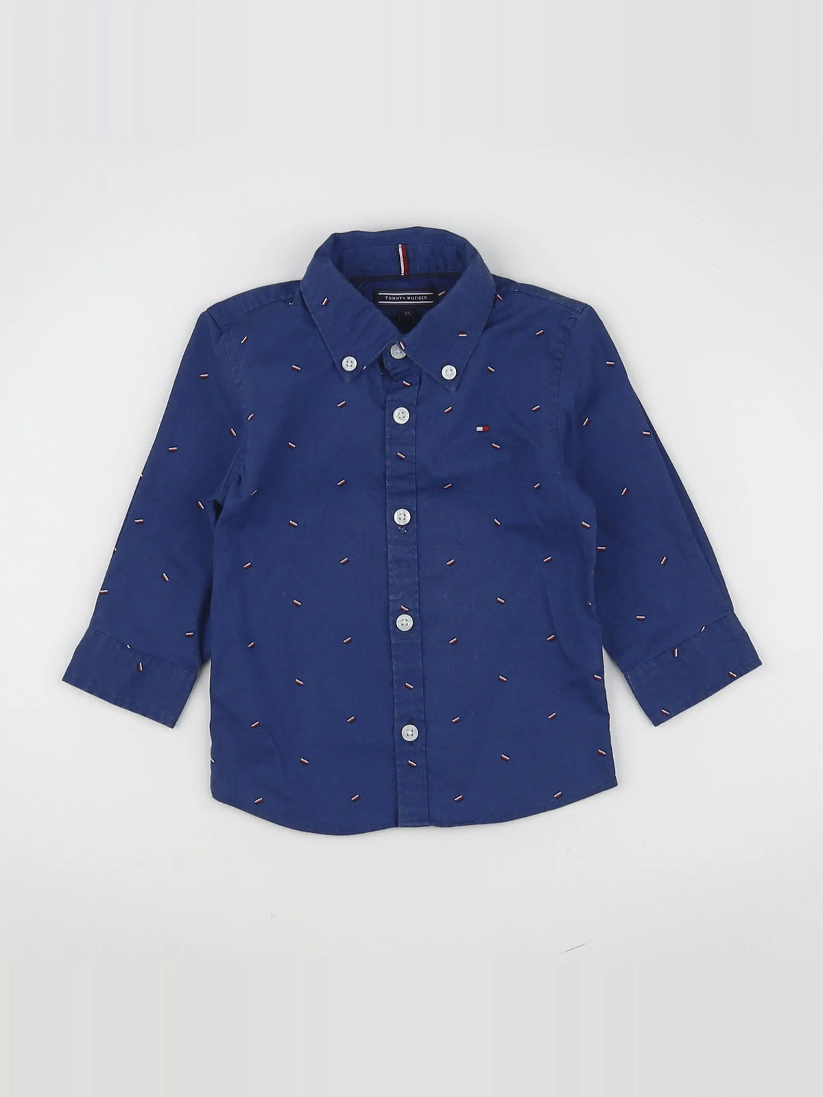 Tommy Hilfiger - chemise bleu, rouge - 12 mois
