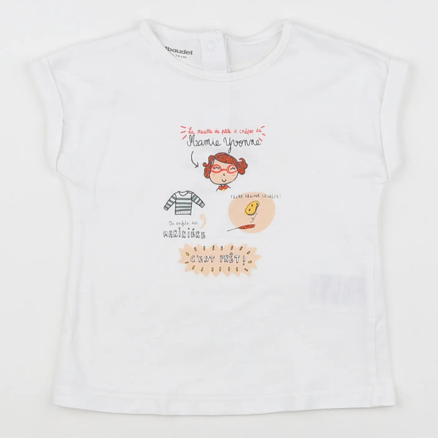 Vertbaudet - tee-shirt blanc - 12 mois