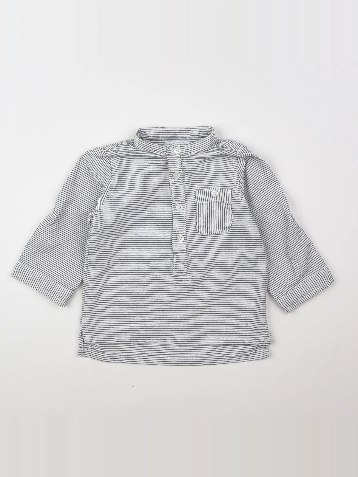 Vertbaudet - chemise blanc, noir - 12 mois
