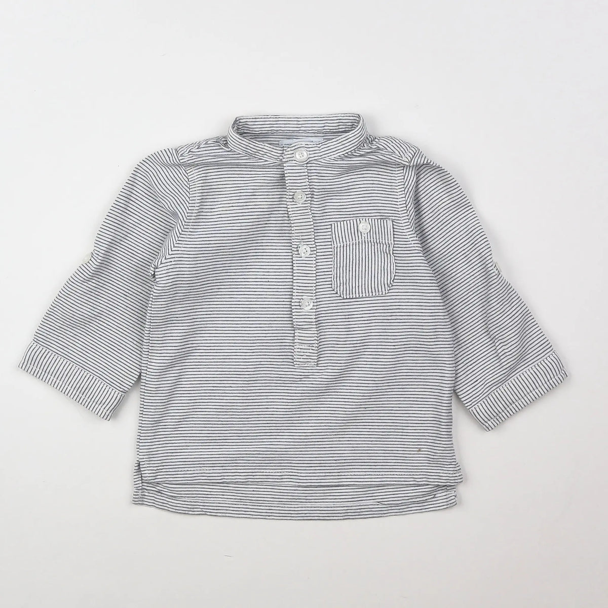 Vertbaudet - chemise blanc, noir - 12 mois