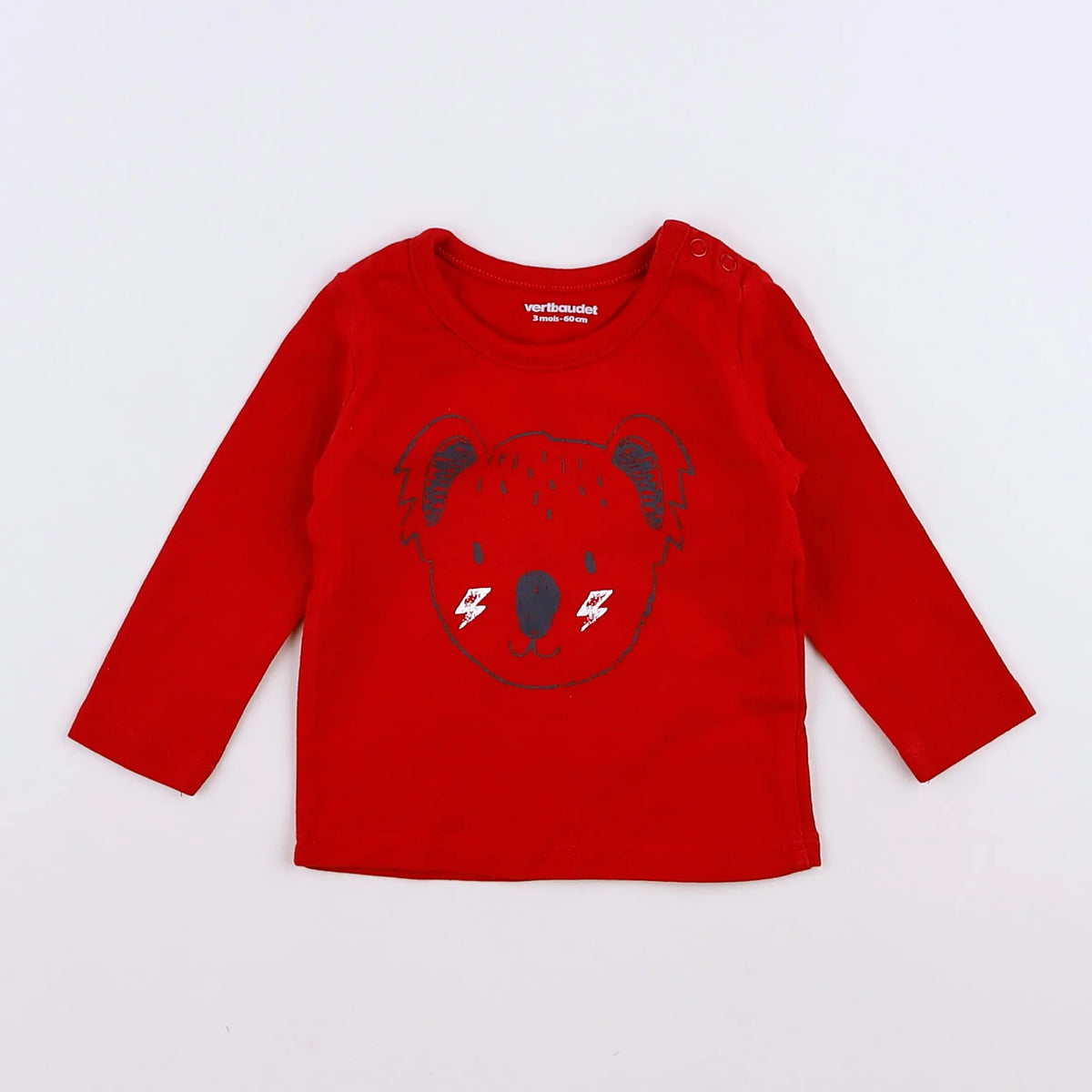 Vertbaudet - tee-shirt rouge - 3 mois