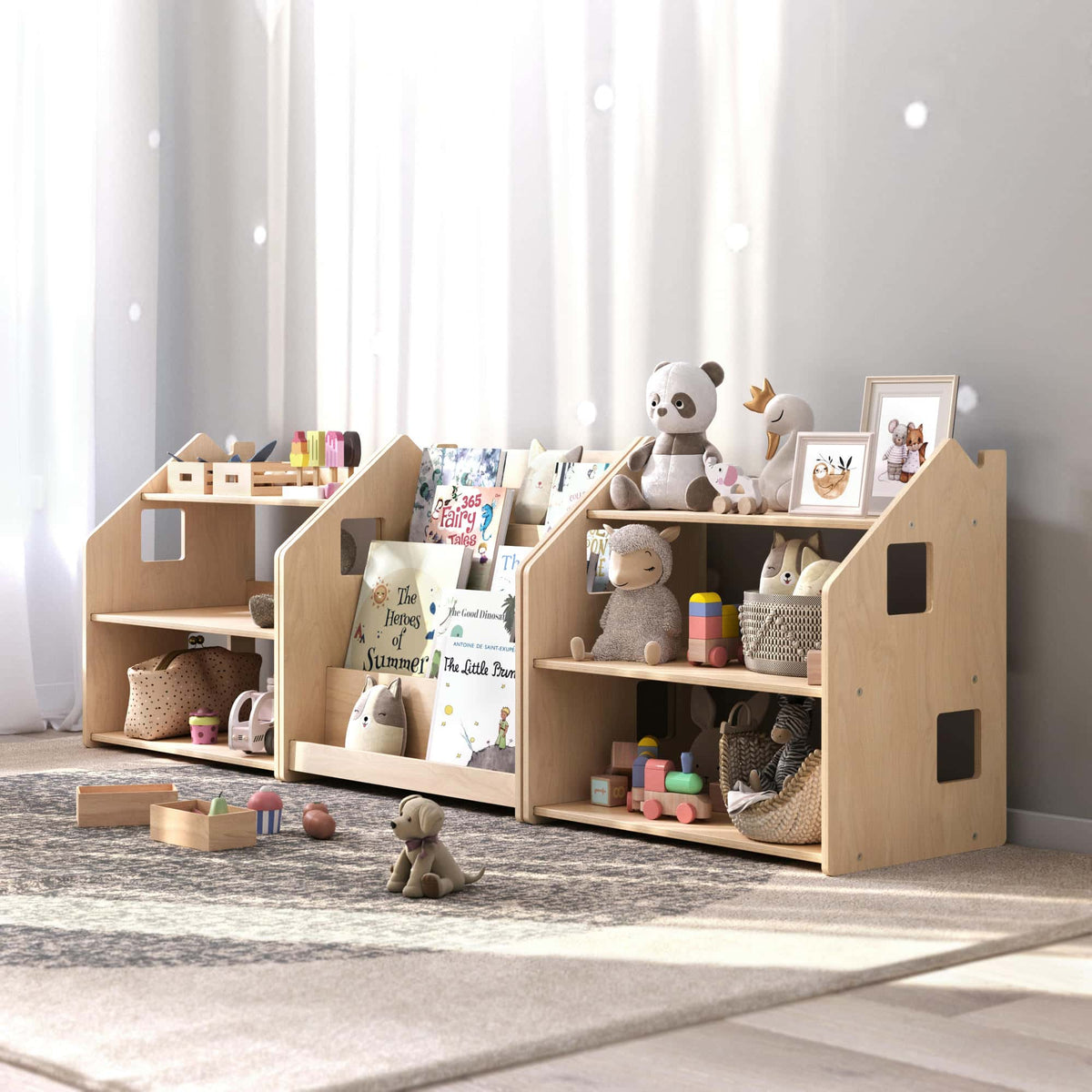 Ensemble - Bibliothèque enfant + Étagère à jouets - édition limitée