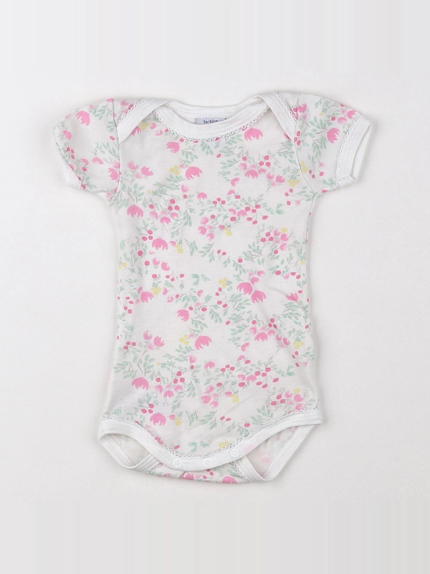 Petit Bateau - body coton rose - 3 mois