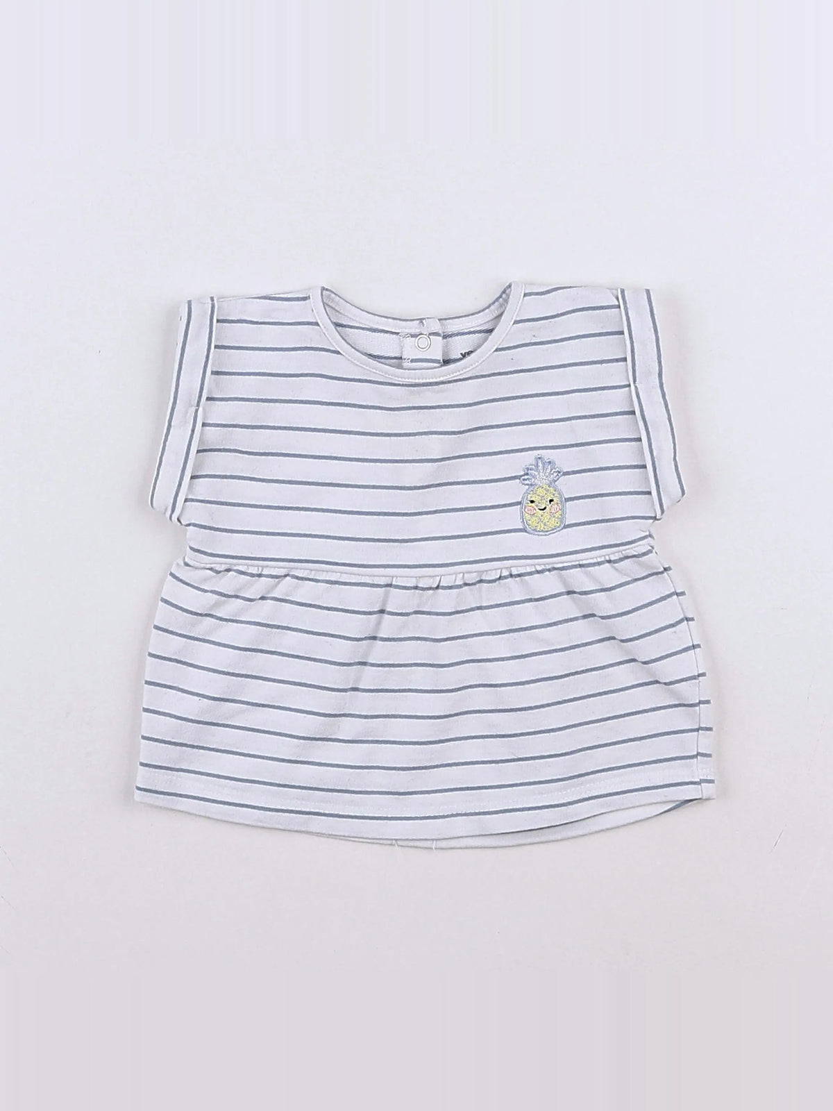 Vertbaudet - robe bleu, blanc - 1 mois