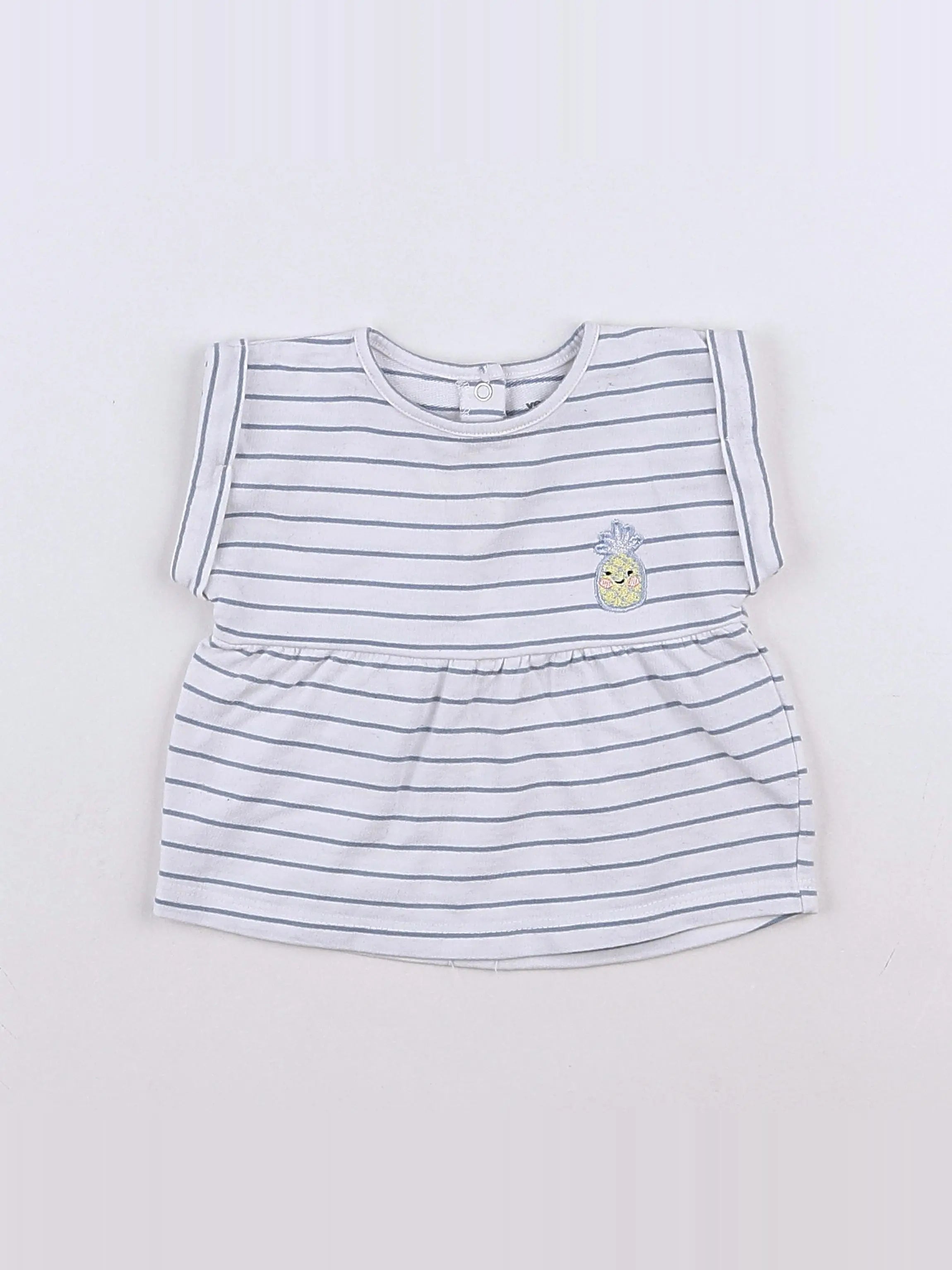 Vertbaudet - robe bleu, blanc - 1 mois