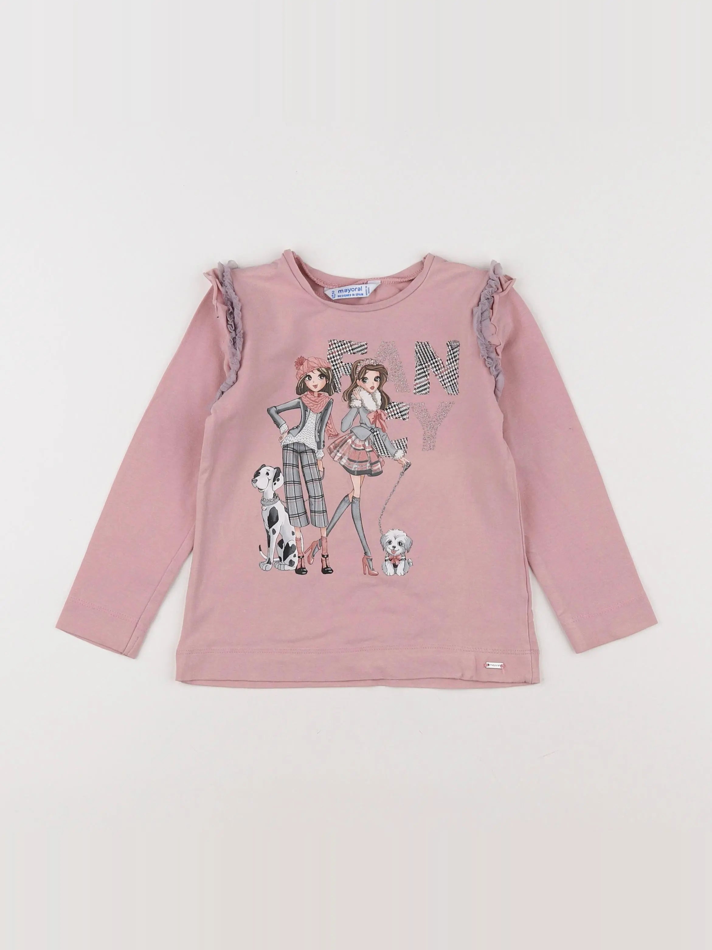 Mayoral - tee-shirt rose - 2 ans