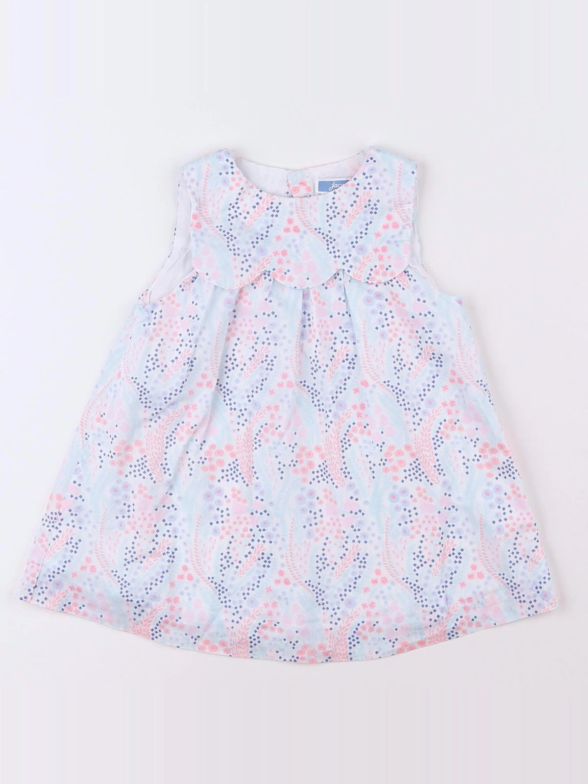 Jacadi - robe blanc, bleu, rose - 12 mois