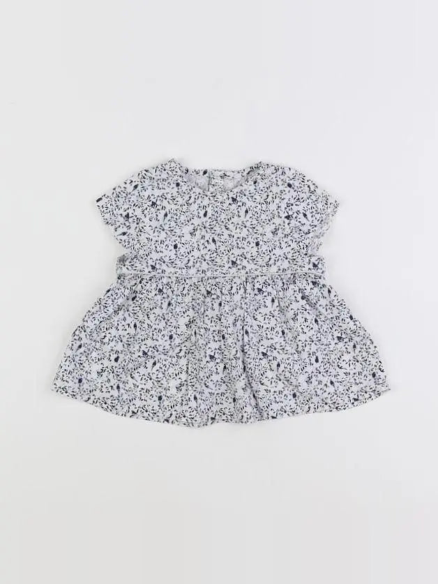 Petit Bateau - blouse bleu - 12 mois