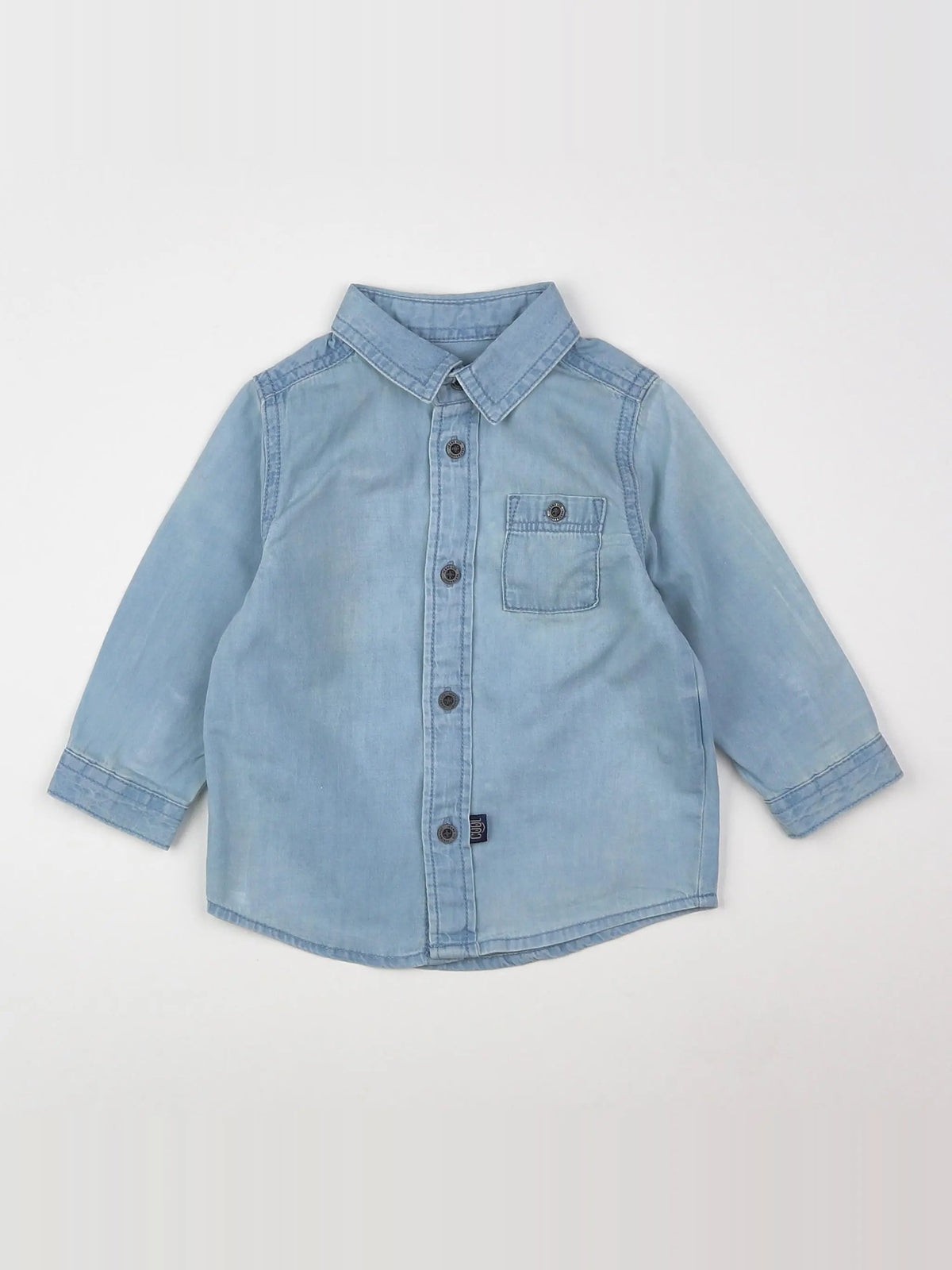 Vertbaudet - chemise bleu - 9 mois