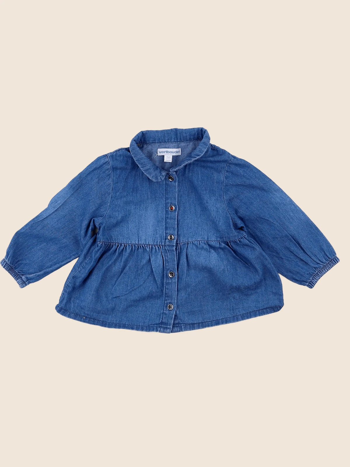 Vertbaudet - blouse bleu - 12 mois
