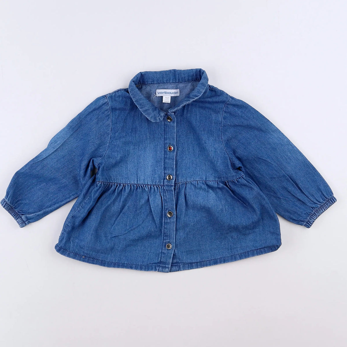 Vertbaudet - blouse bleu - 12 mois