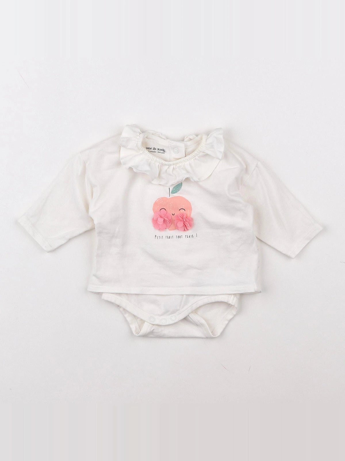 Vertbaudet - body vetement blanc - 1 mois