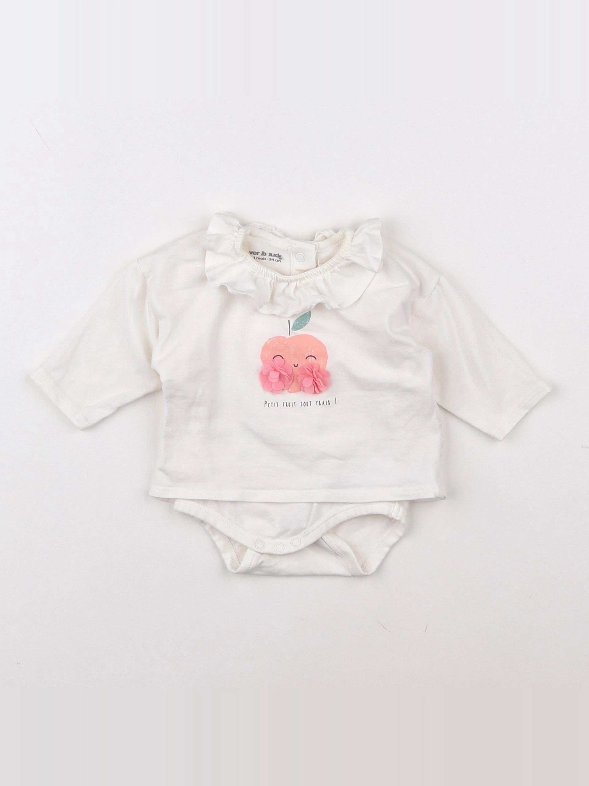 Vertbaudet - body vetement blanc - 1 mois