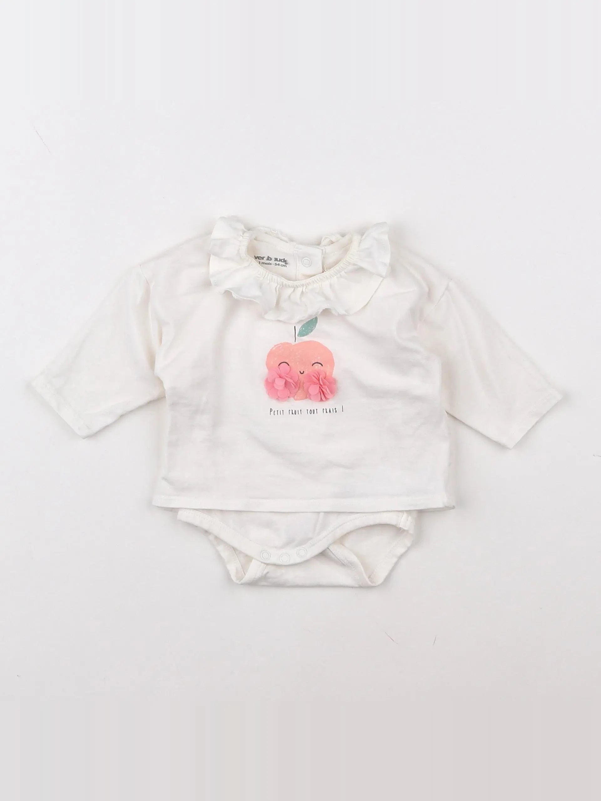 Vertbaudet - body vetement blanc - 1 mois