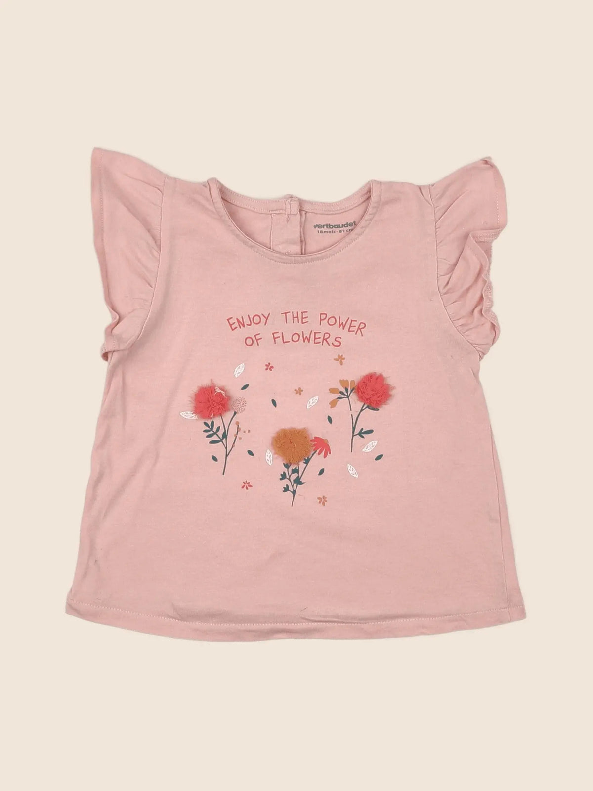 Vertbaudet - tee-shirt rose - 18 mois