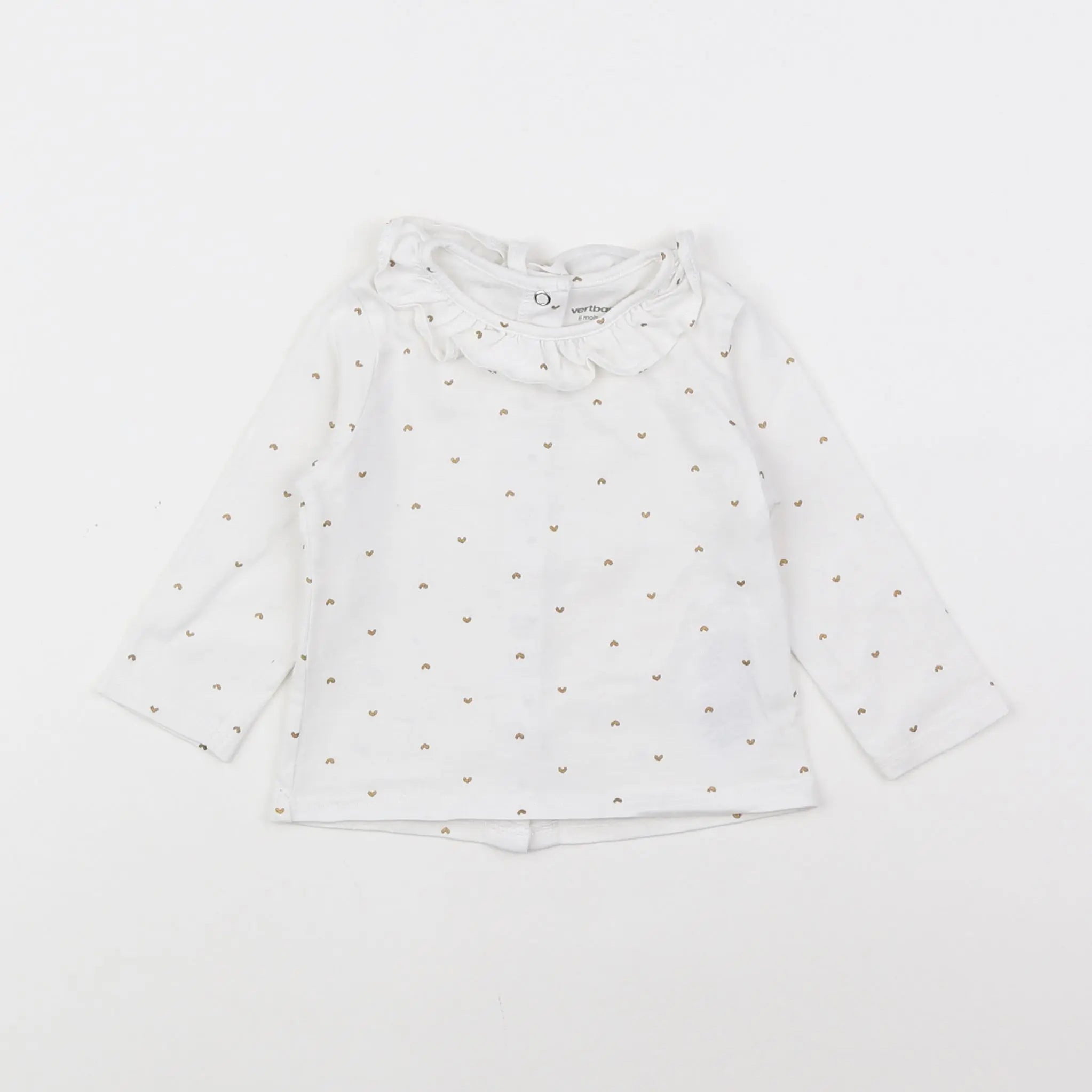 Vertbaudet - tee-shirt blanc, or - 6 mois