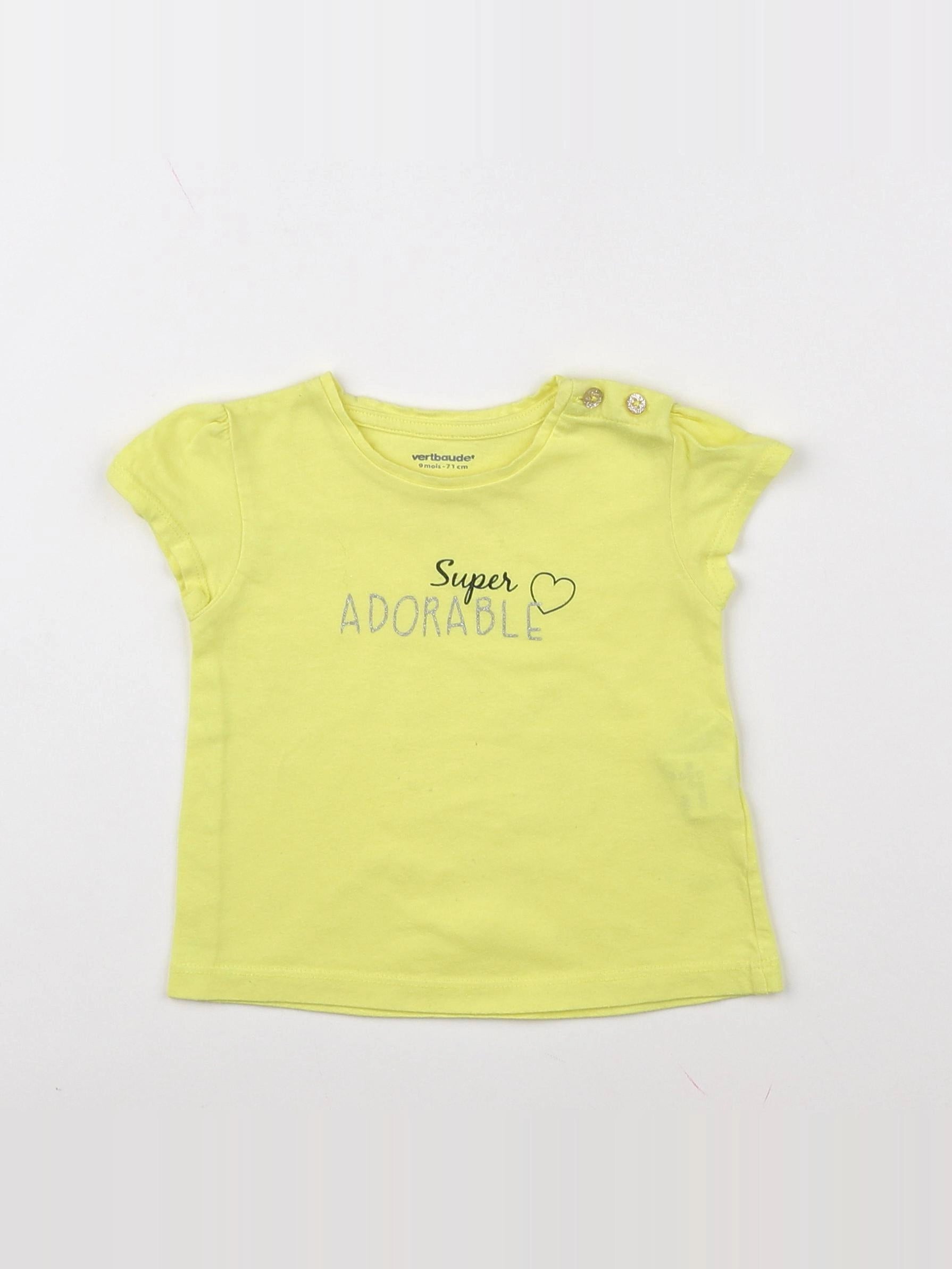 Vertbaudet - tee-shirt jaune - 9 mois
