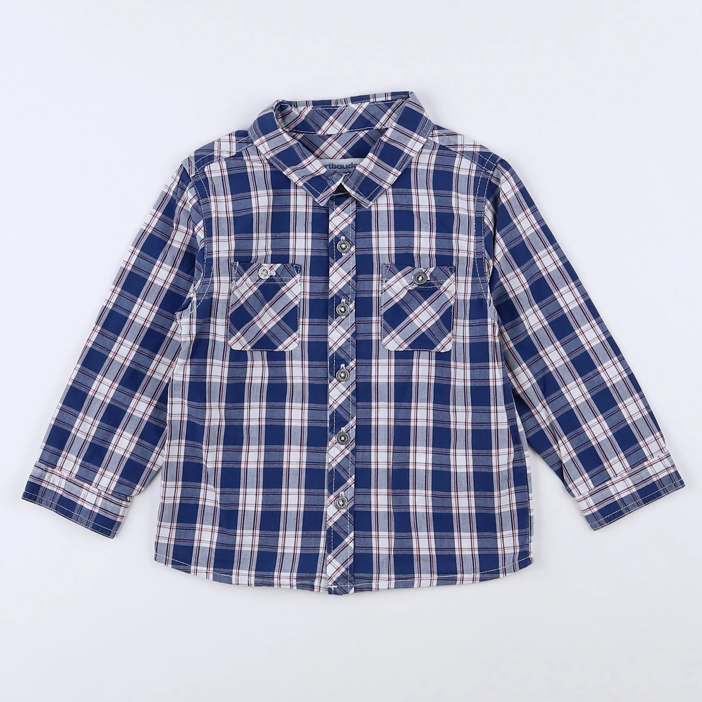 Vertbaudet - chemise bleu, blanc - 18 mois