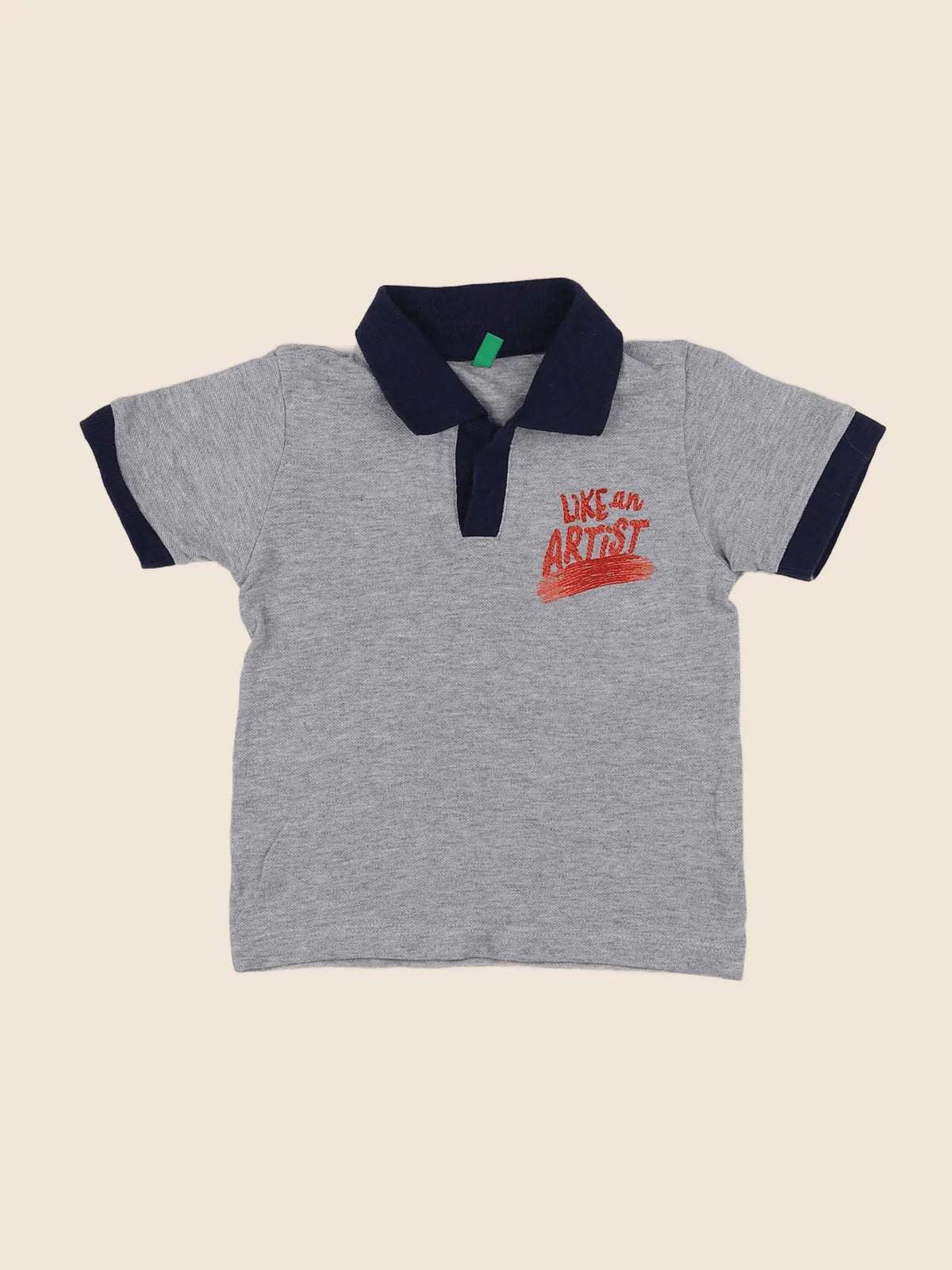 Benetton - polo gris - 12 mois