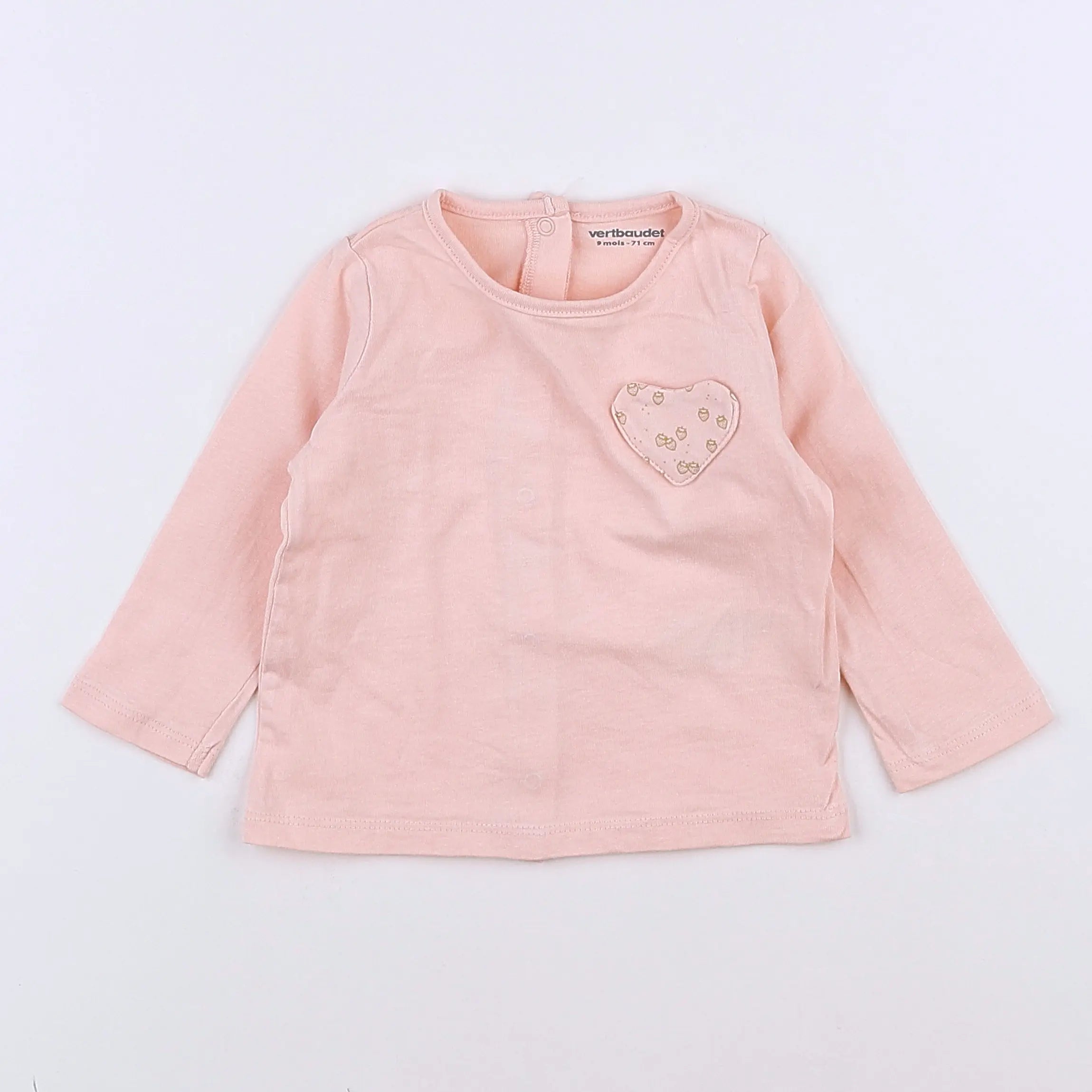 Vertbaudet - tee-shirt rose - 9 mois