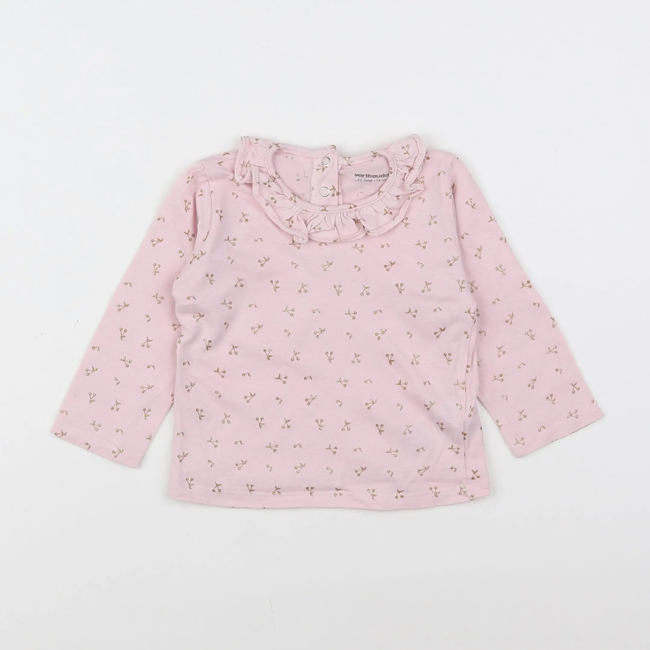 Vertbaudet - tee-shirt rose - 12 mois