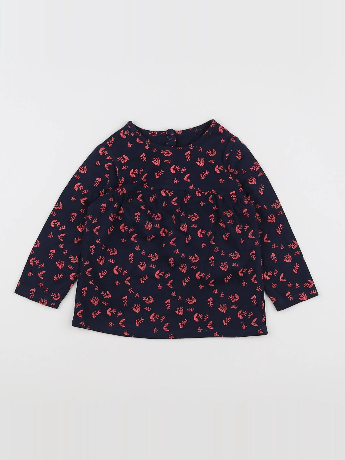 Vertbaudet - tee-shirt bleu, rose - 9 mois