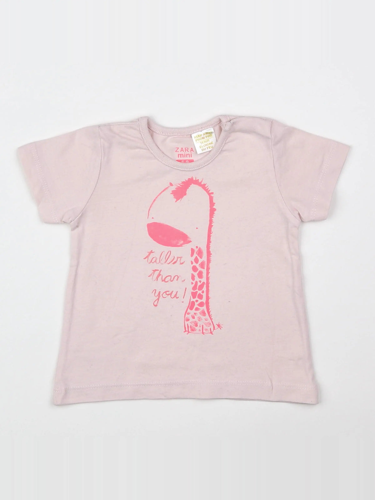 Zara - tee-shirt rose - 6/9 mois
