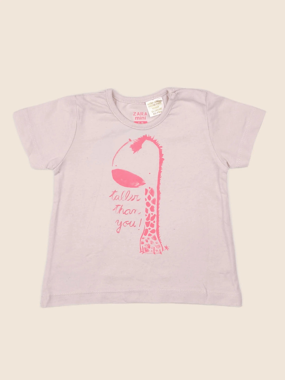 Zara - tee-shirt rose - 6/9 mois