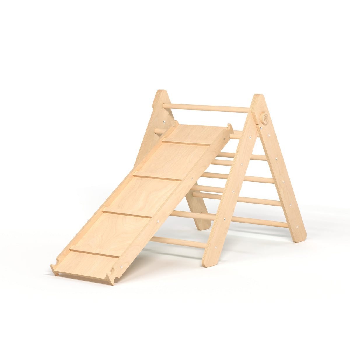 Ensemble - Triangle de Pikler et un grand toboggan à double face