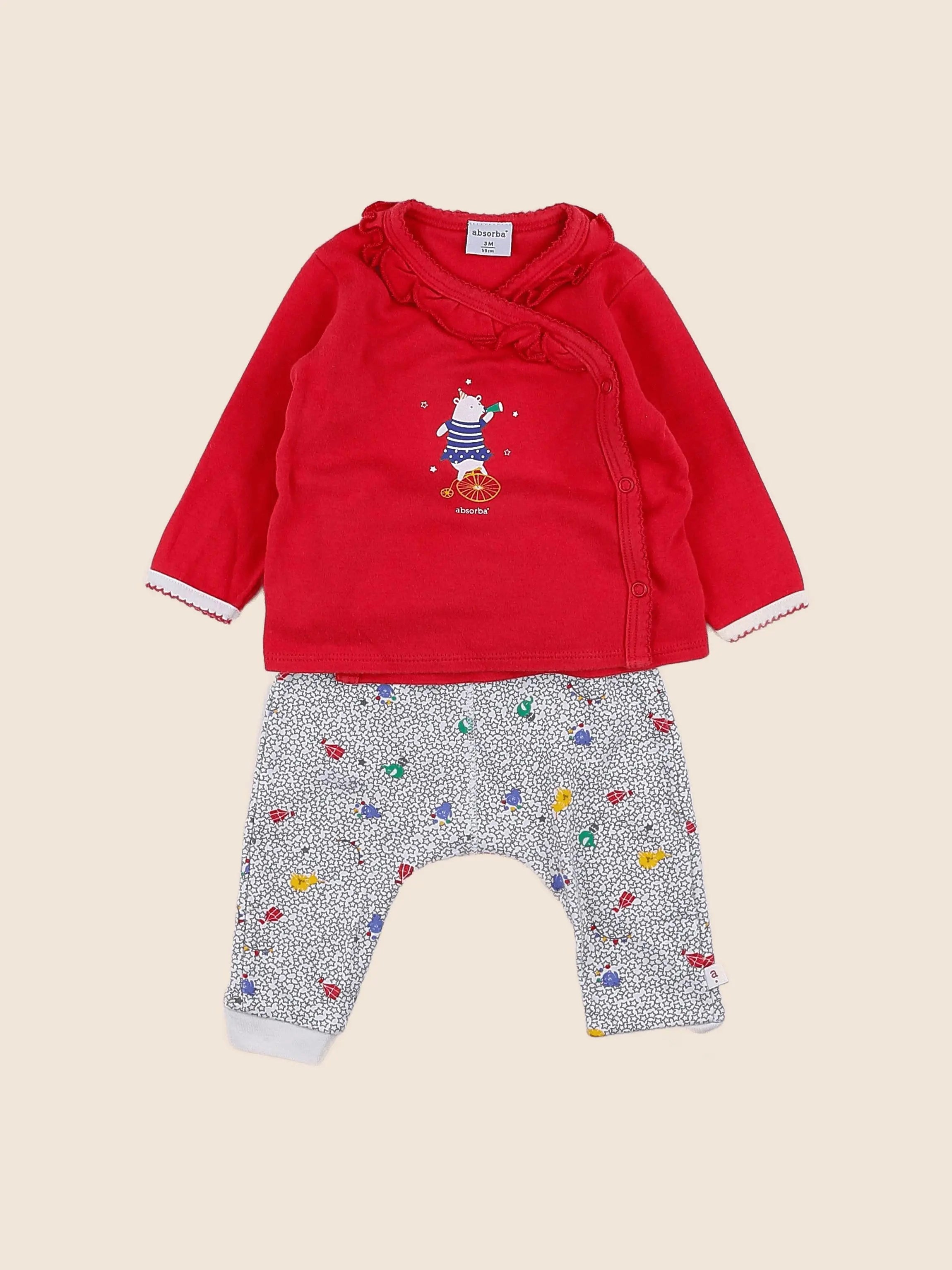 Absorba - ensemble rouge - 3 mois