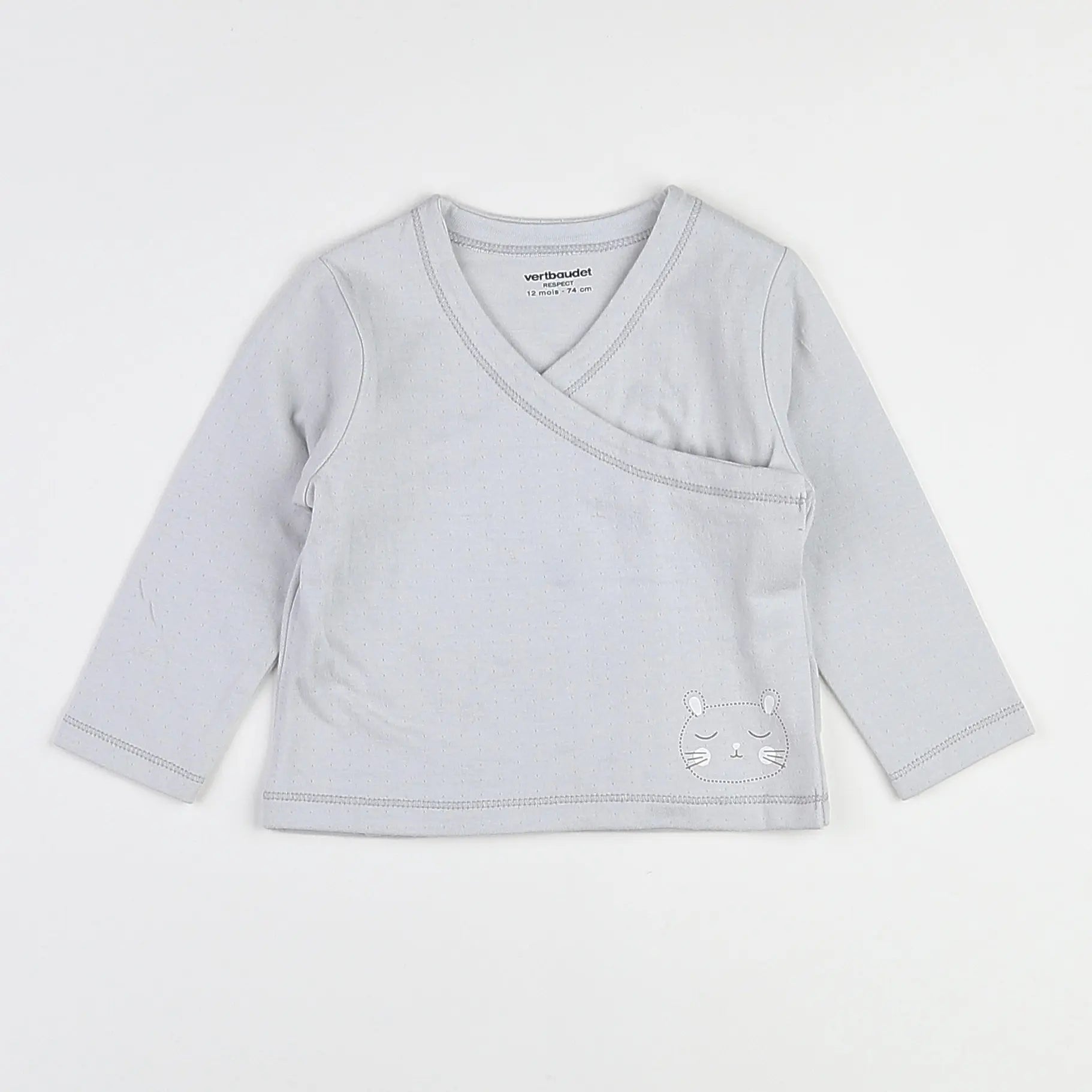 Vertbaudet - tee-shirt gris - 12 mois