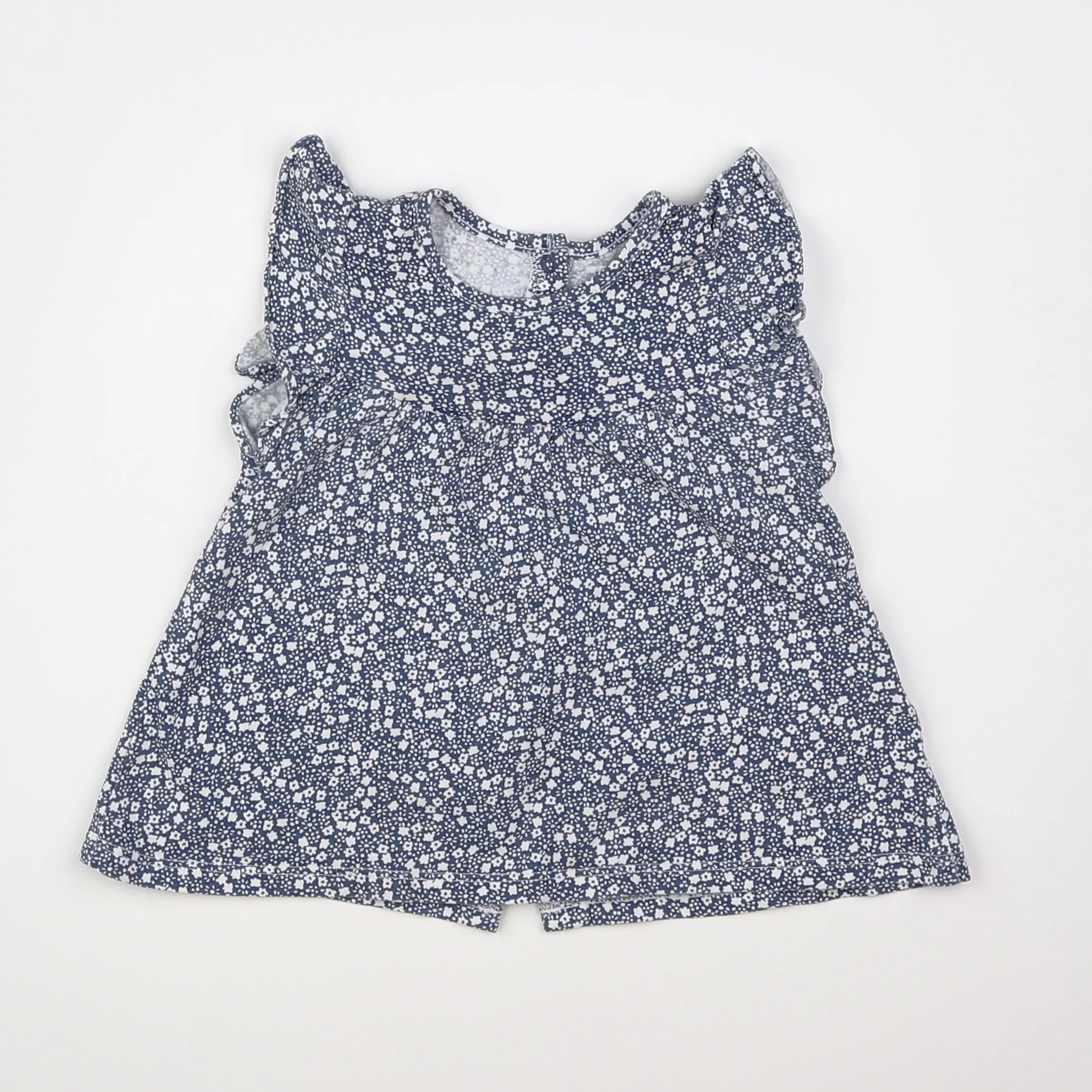 Vertbaudet - tee-shirt blanc, bleu - 12 mois