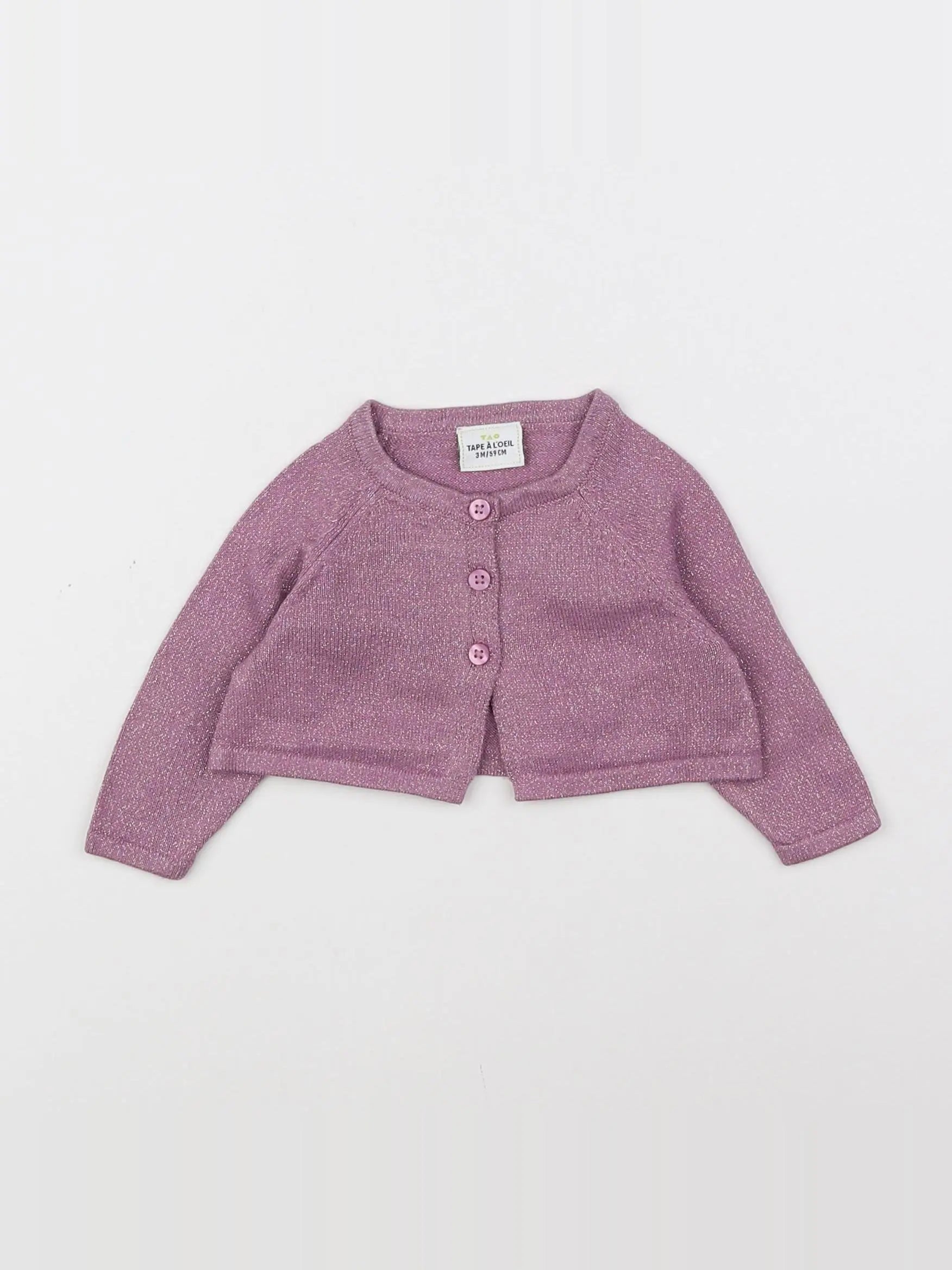 Tape à l'oeil - gilet violet, argent - 3 mois