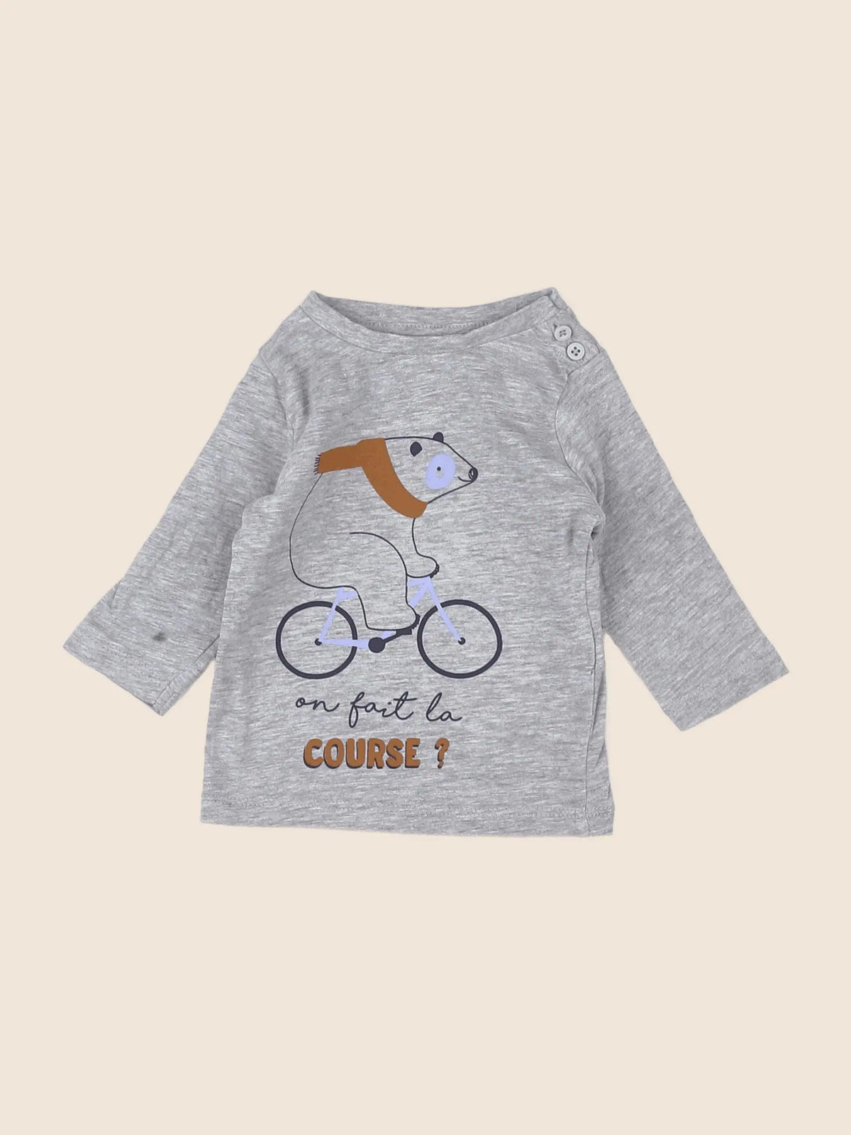 Vertbaudet - tee-shirt gris - 3 mois