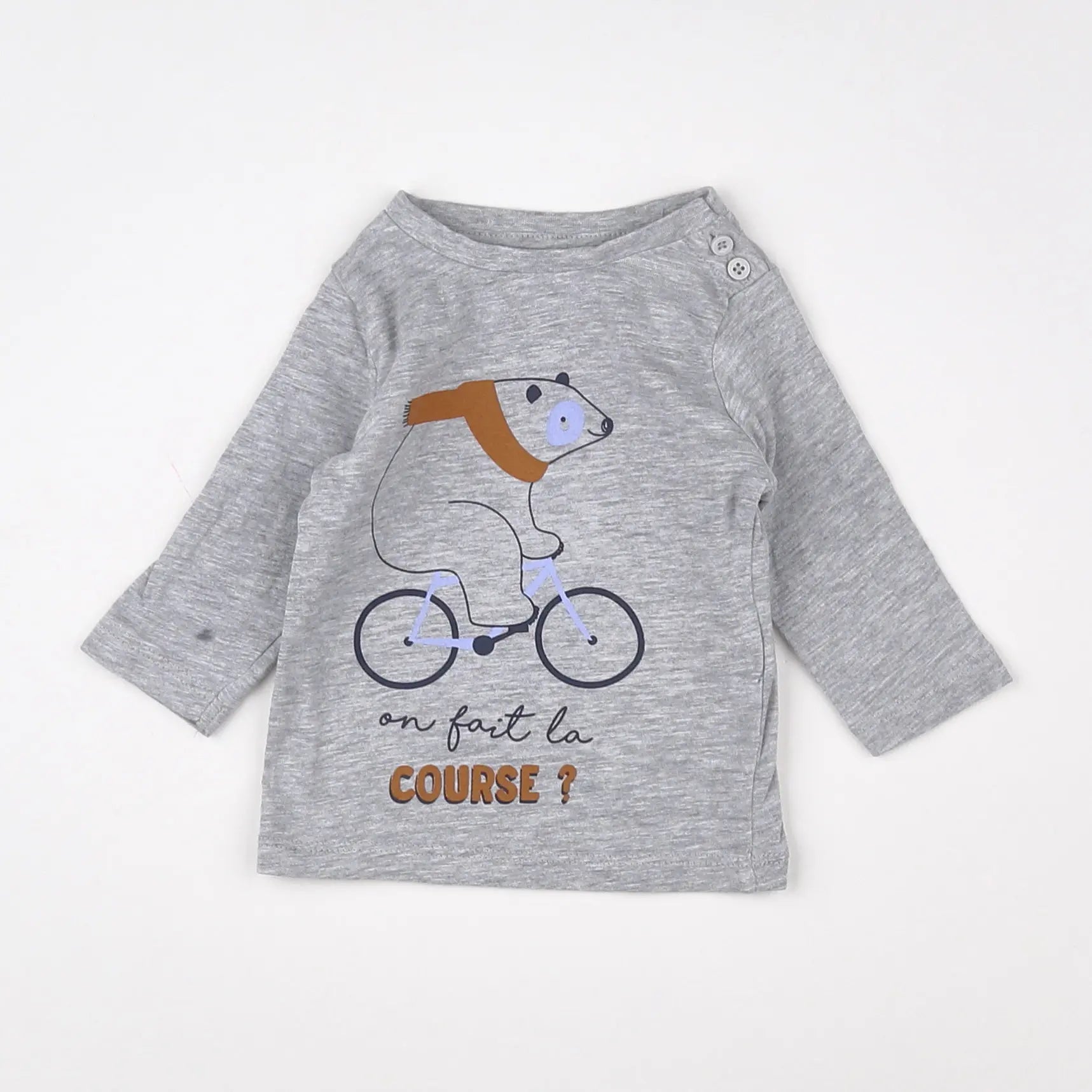 Vertbaudet - tee-shirt gris - 3 mois