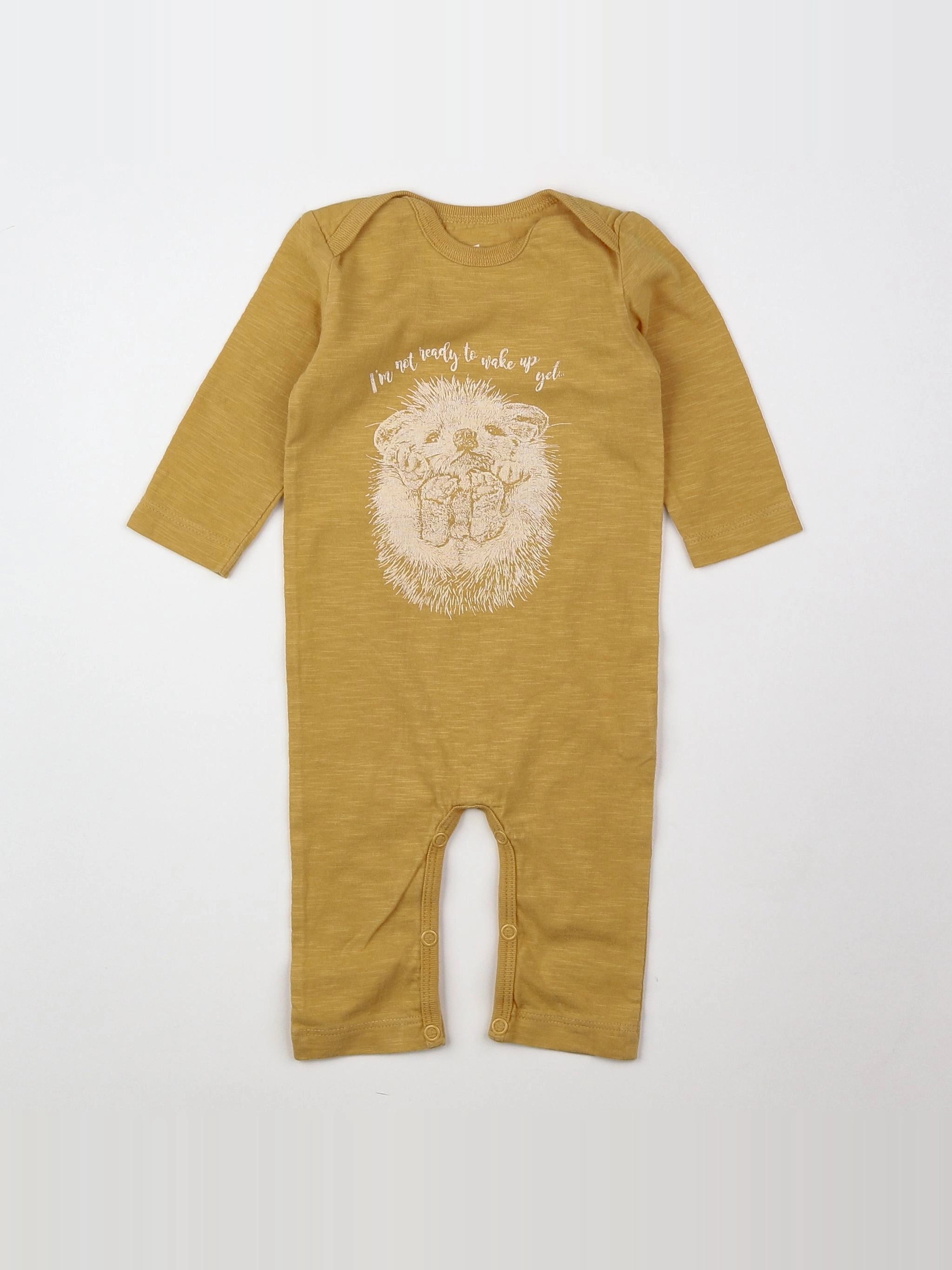 Lion of Leisure - pyjama coton jaune - 0/3 mois