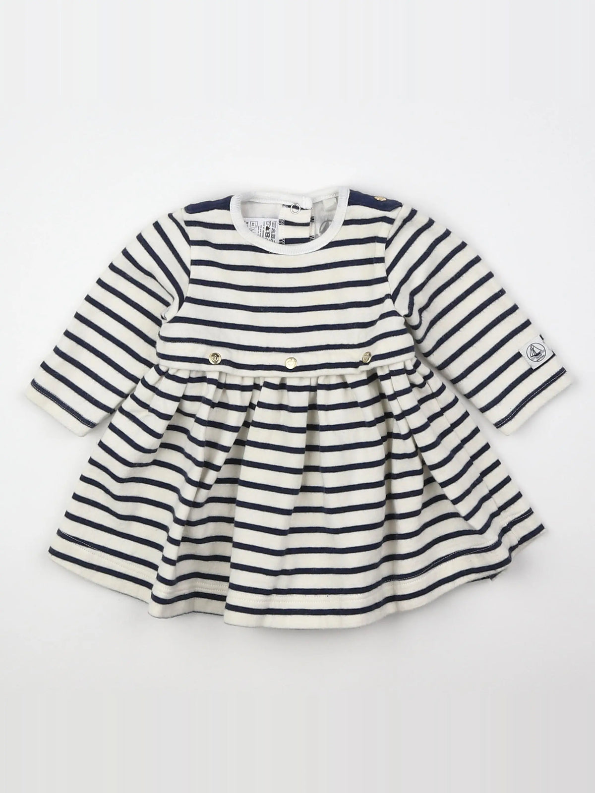 Petit Bateau - robe blanc - 3 mois