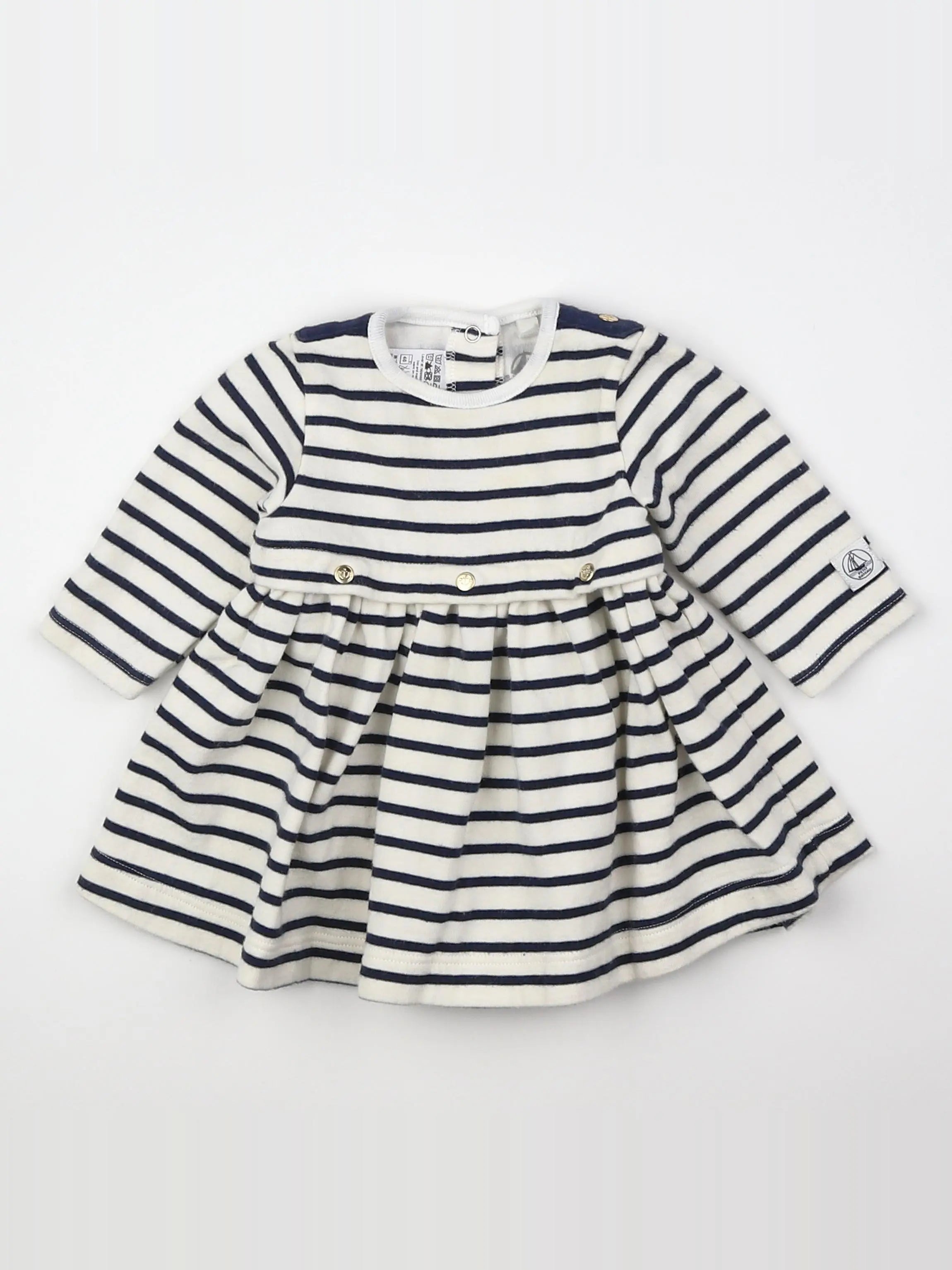 Petit Bateau - robe blanc - 3 mois