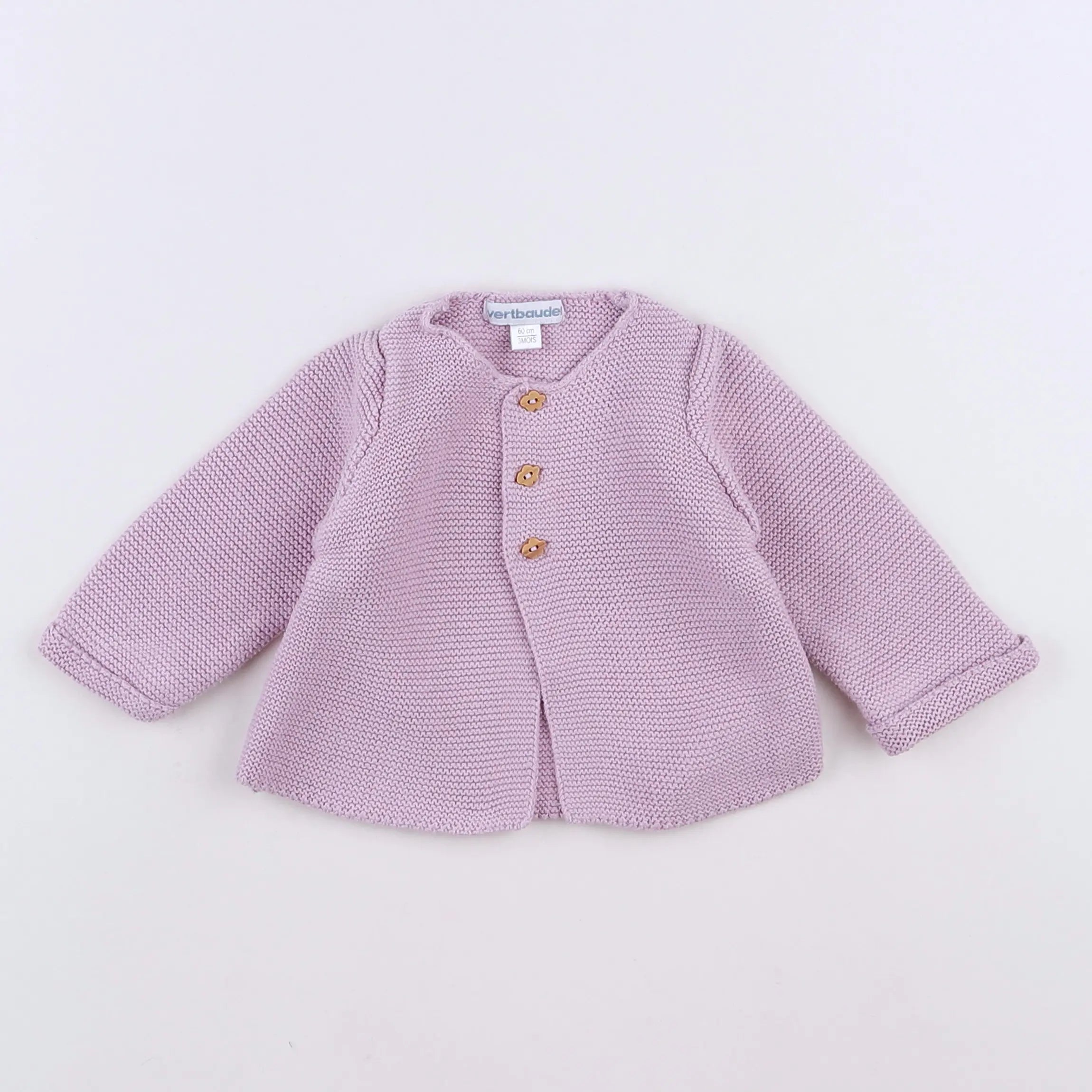 Vertbaudet - gilet violet - 3 mois