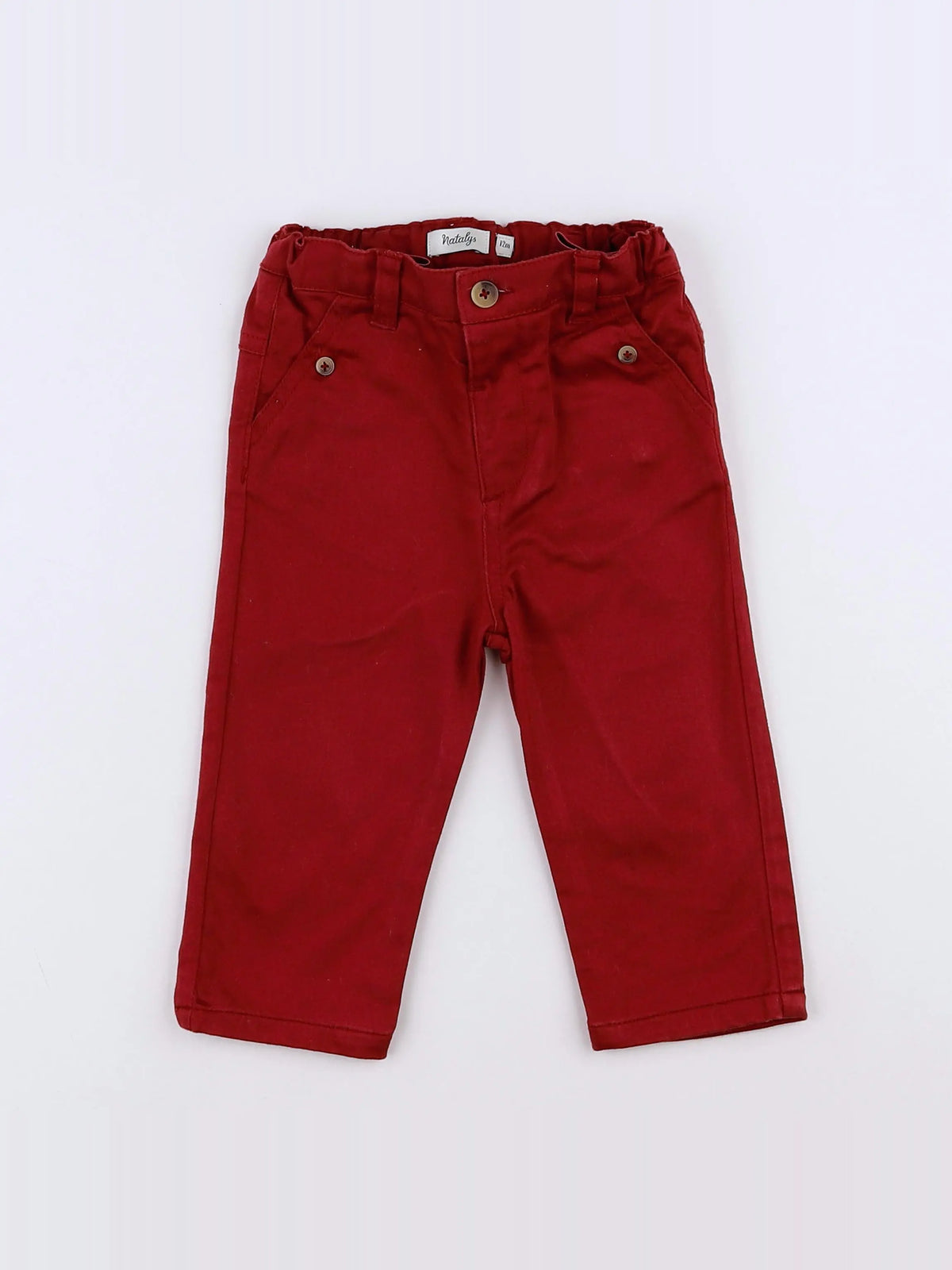 Natalys - pantalon rouge - 12 mois