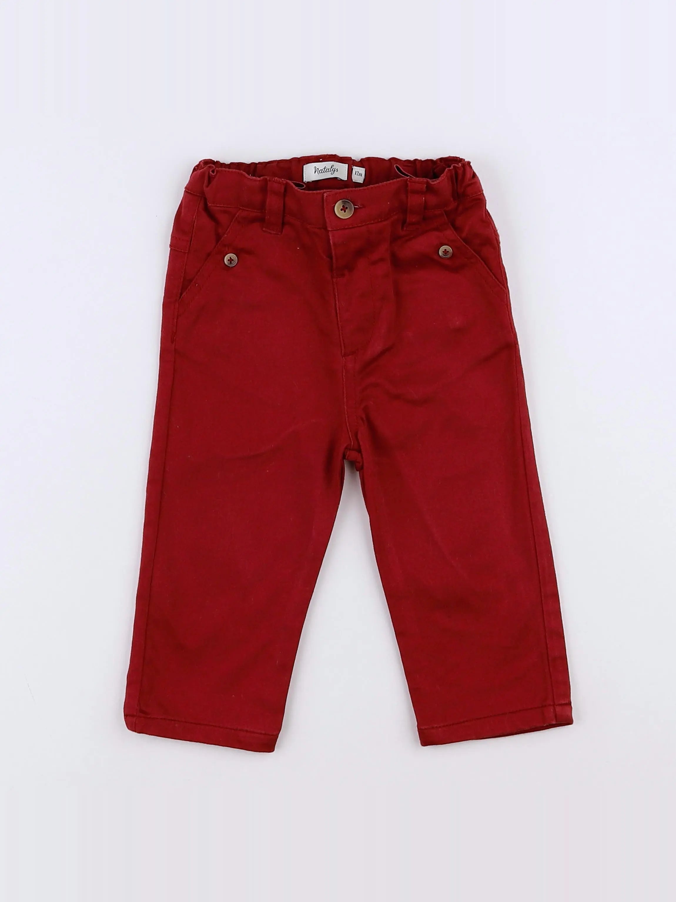 Natalys - pantalon rouge - 12 mois