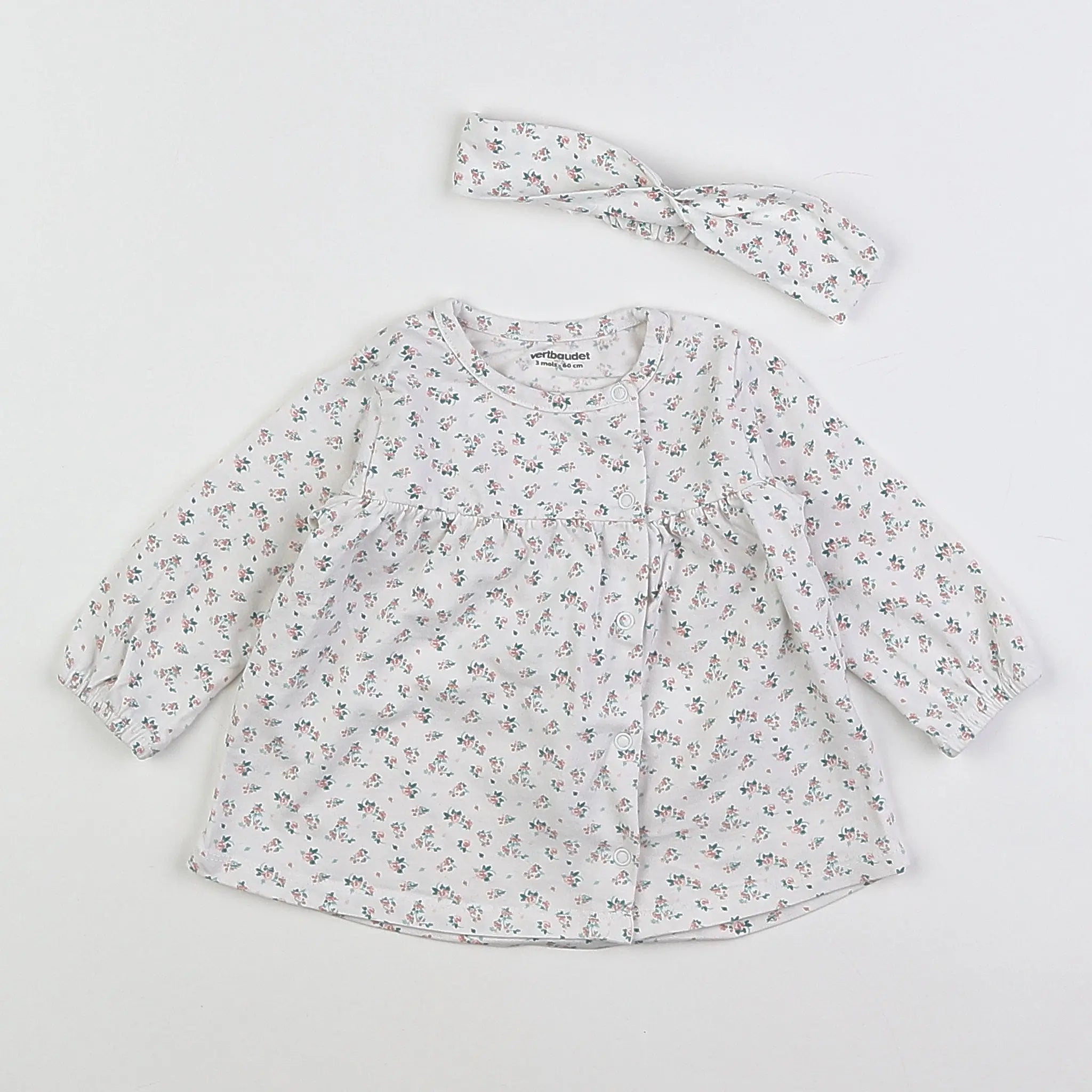 Vertbaudet - tee-shirt blanc - 3 mois