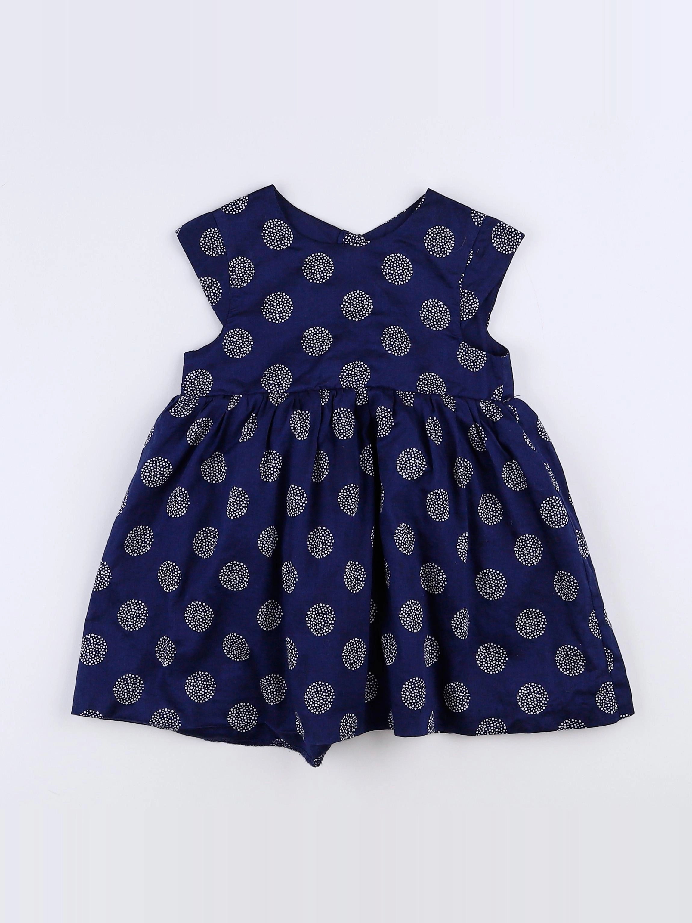 Vertbaudet - robe bleu, blanc - 2 ans