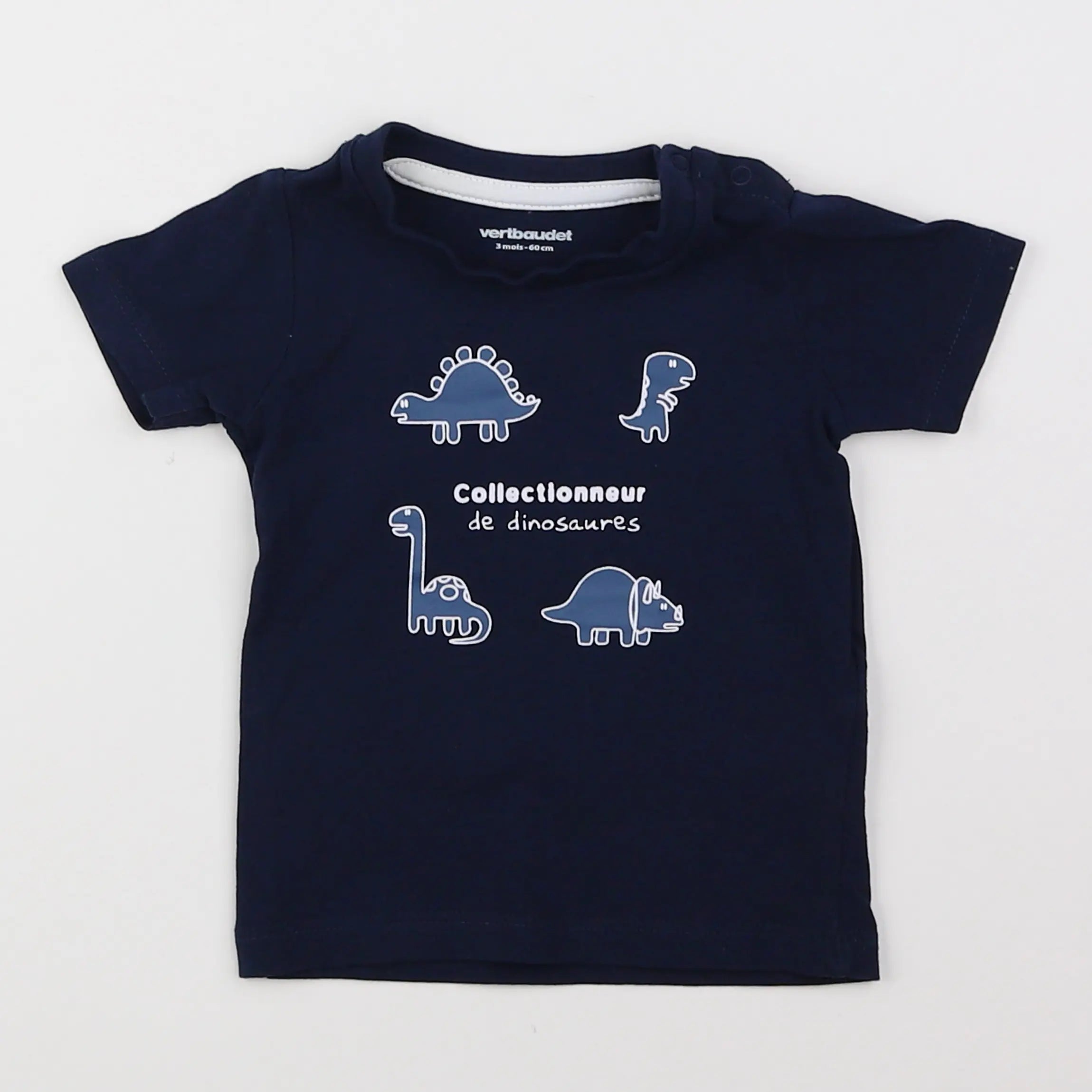 Vertbaudet - tee-shirt bleu - 3 mois